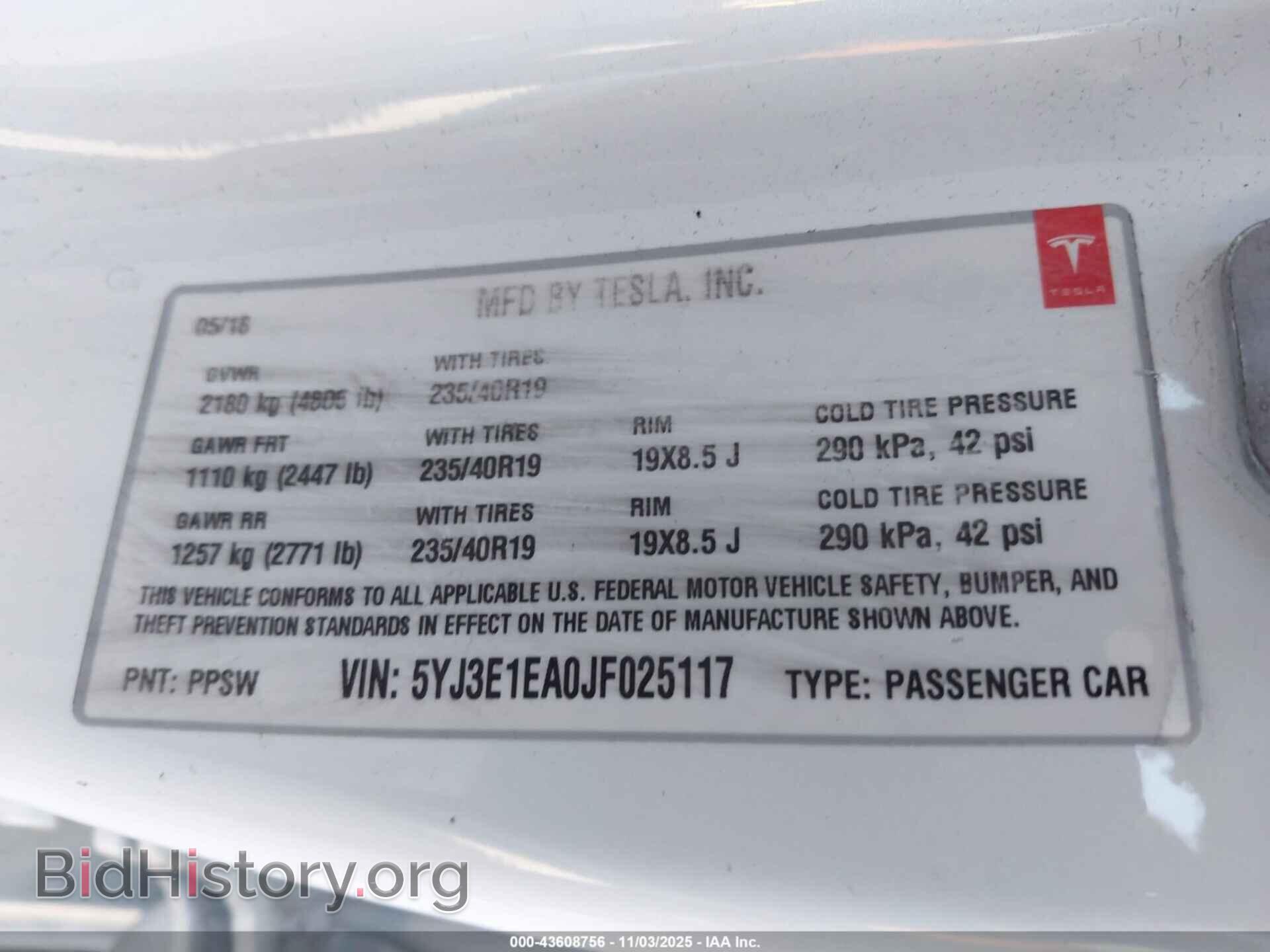 2018 TESLA MODEL 3 - VIN: 5YJ3E1EA0JF025117 - Фото 9