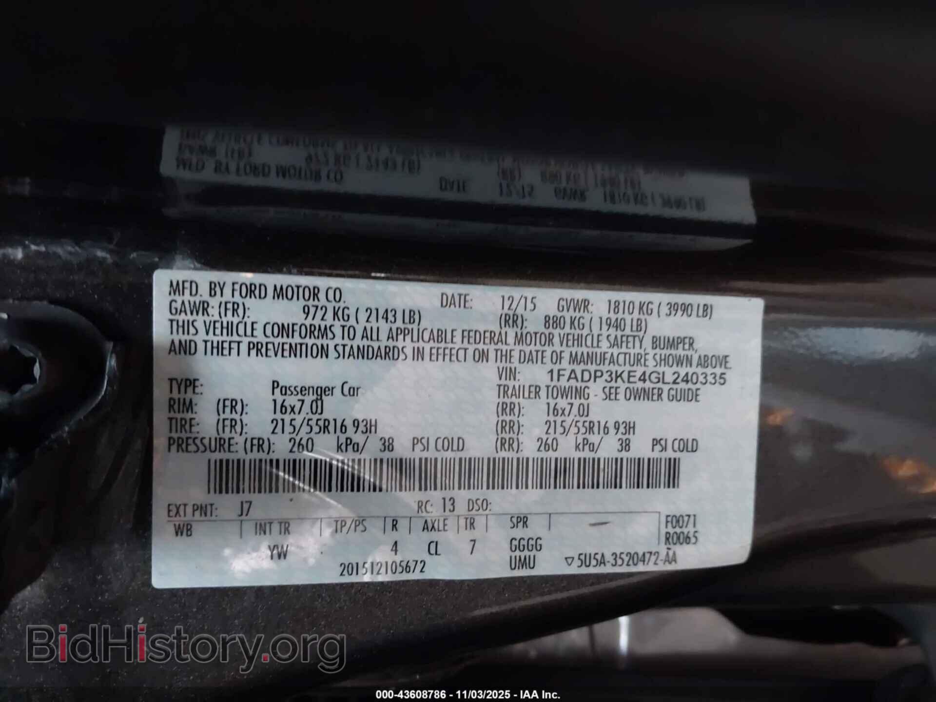 2016 FORD FOCUS - VIN: 1FADP3KE4GL240335 - Фото 9