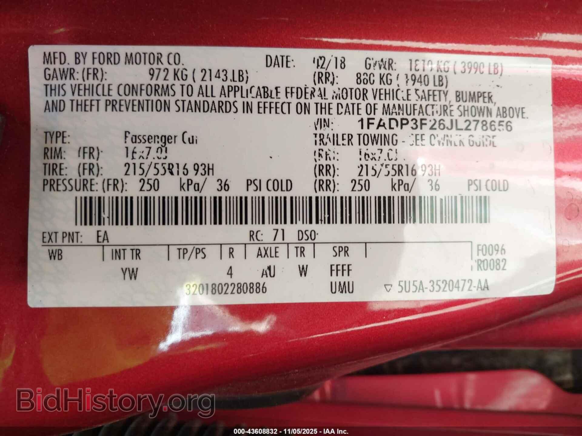 2018 FORD FOCUS - VIN: 1FADP3F26JL278656 - Фото 9