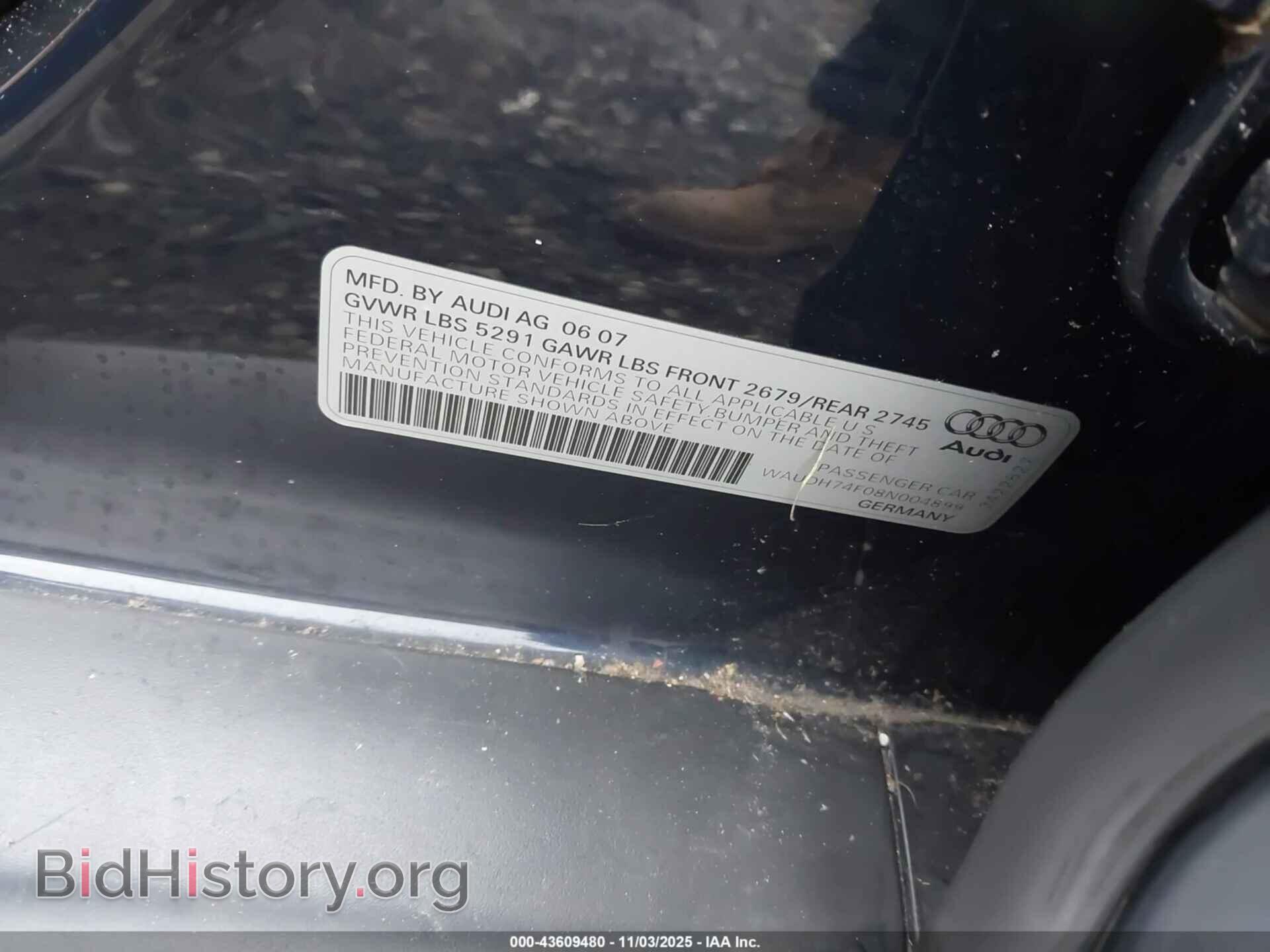 2008 AUDI A6 - VIN: WAUDH74F08N004899 - Photo 9