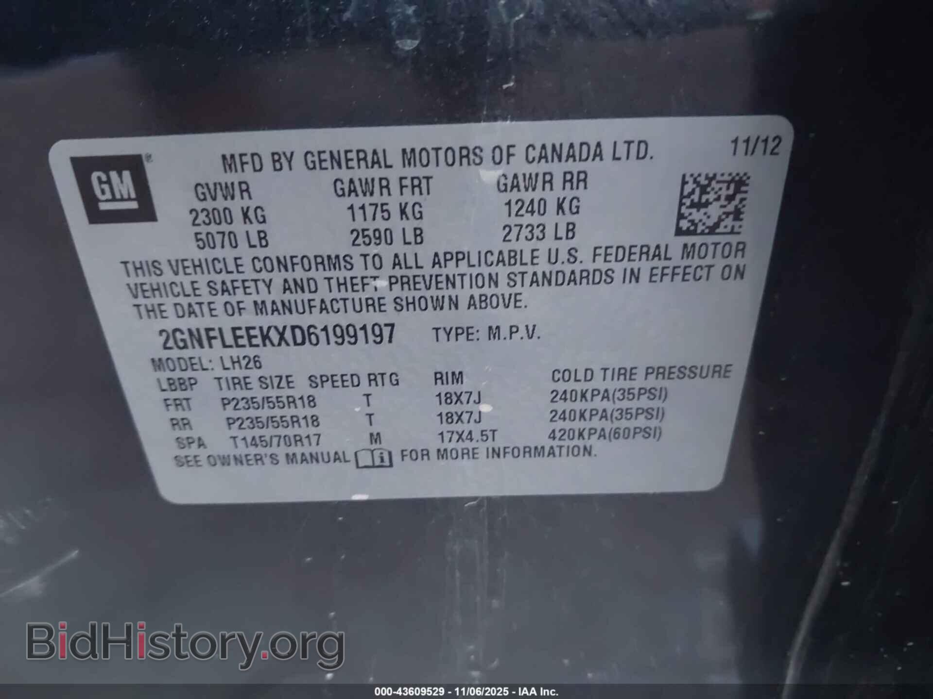 2013 CHEVROLET EQUINOX - VIN: 2GNFLEEKXD6199197 - Фото 9