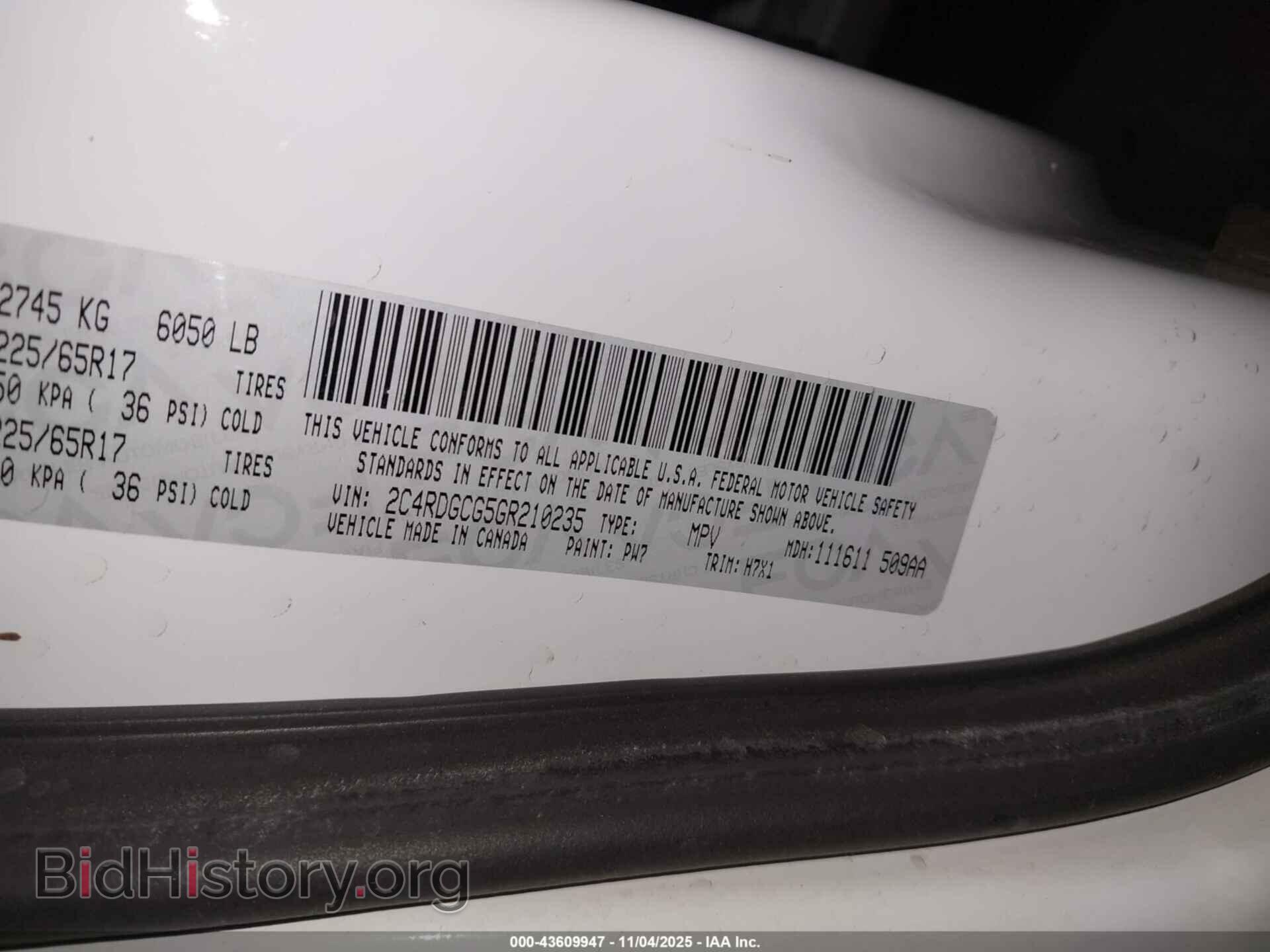 2016 DODGE GRAND CARAVAN - VIN: 2C4RDGCG5GR210235 - Фото 9