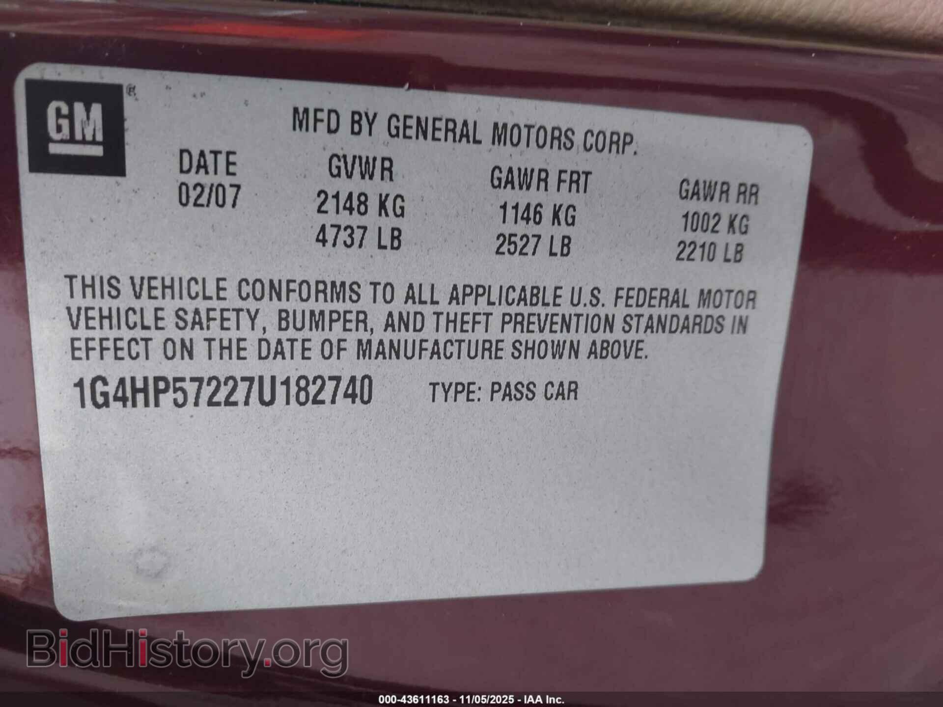 2007 BUICK LUCERNE - VIN: 1G4HP57227U182740 - Фото 9