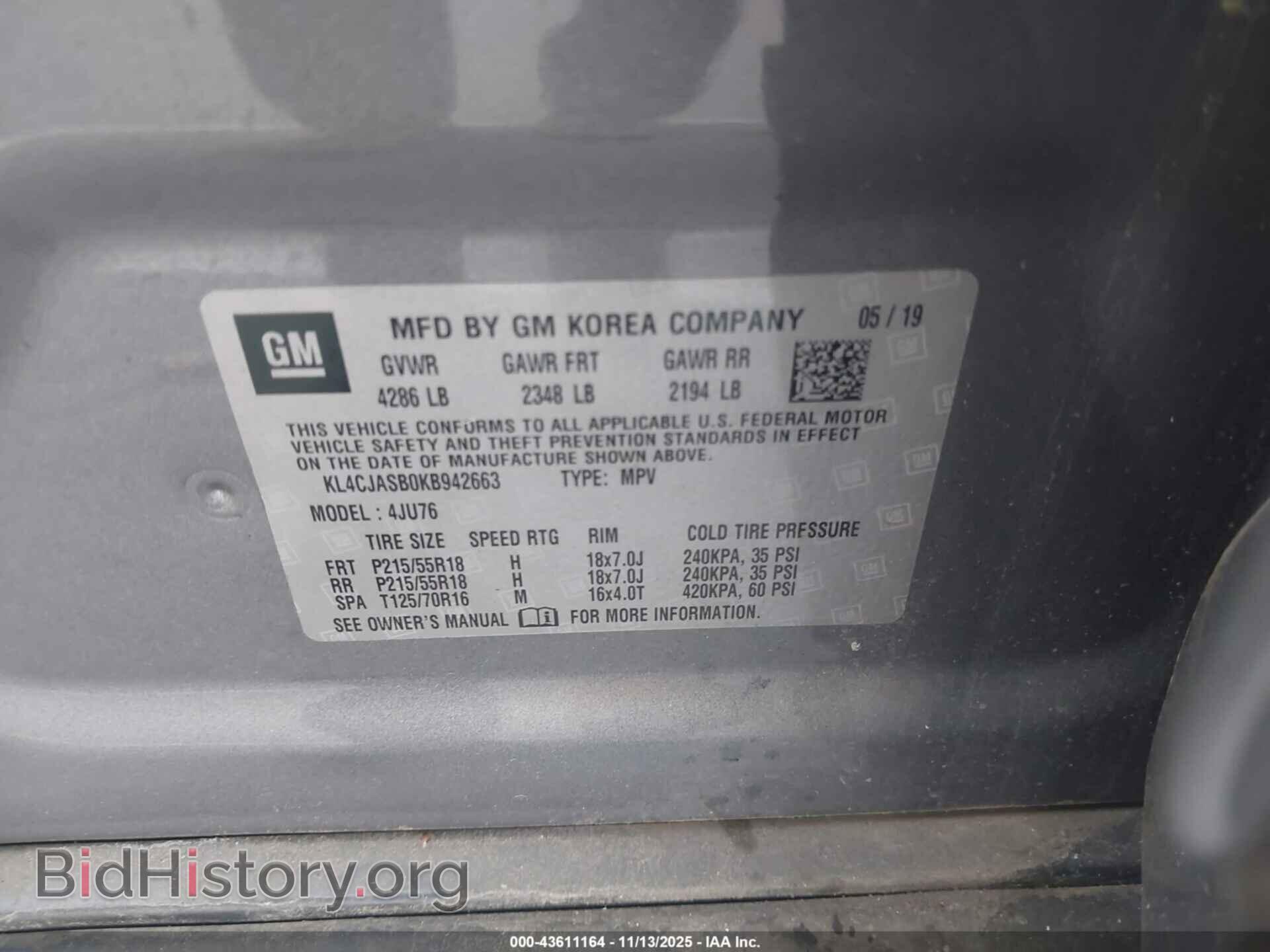 2019 BUICK ENCORE - VIN: KL4CJASB0KB942663 - Photo 9