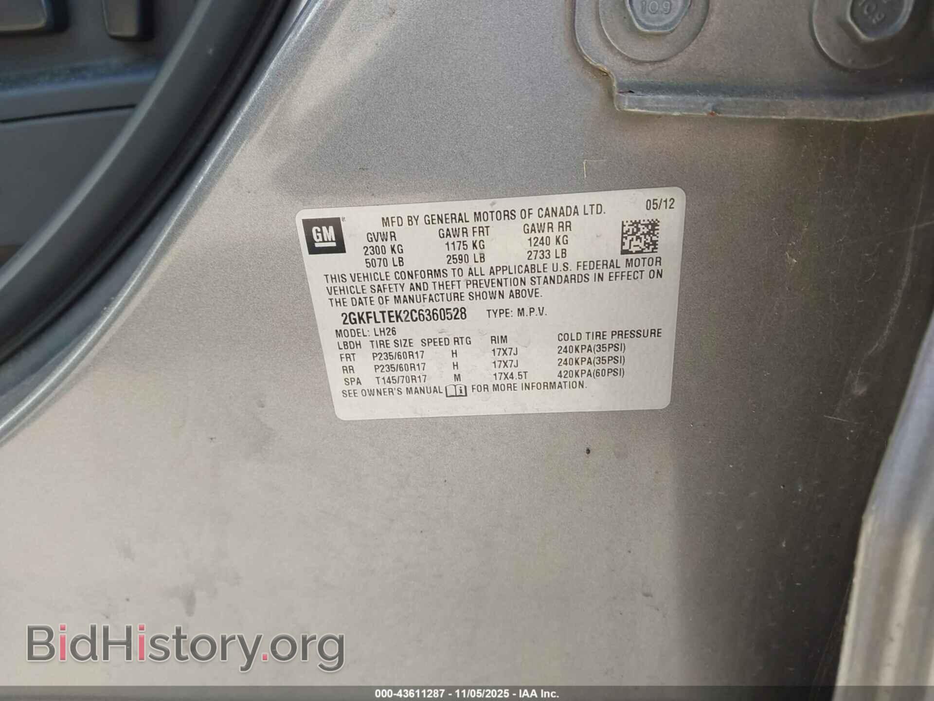 2012 GMC TERRAIN - VIN: 2GKFLTEK2C6360528 - Фото 9