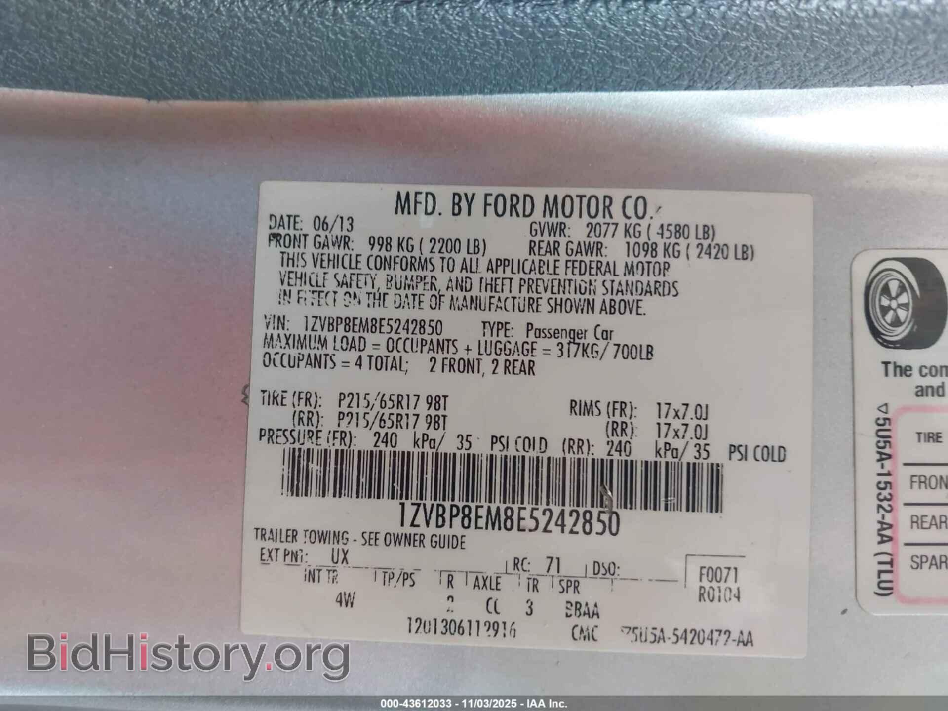 2014 FORD MUSTANG - VIN: 1ZVBP8EM8E5242850 - Фото 9