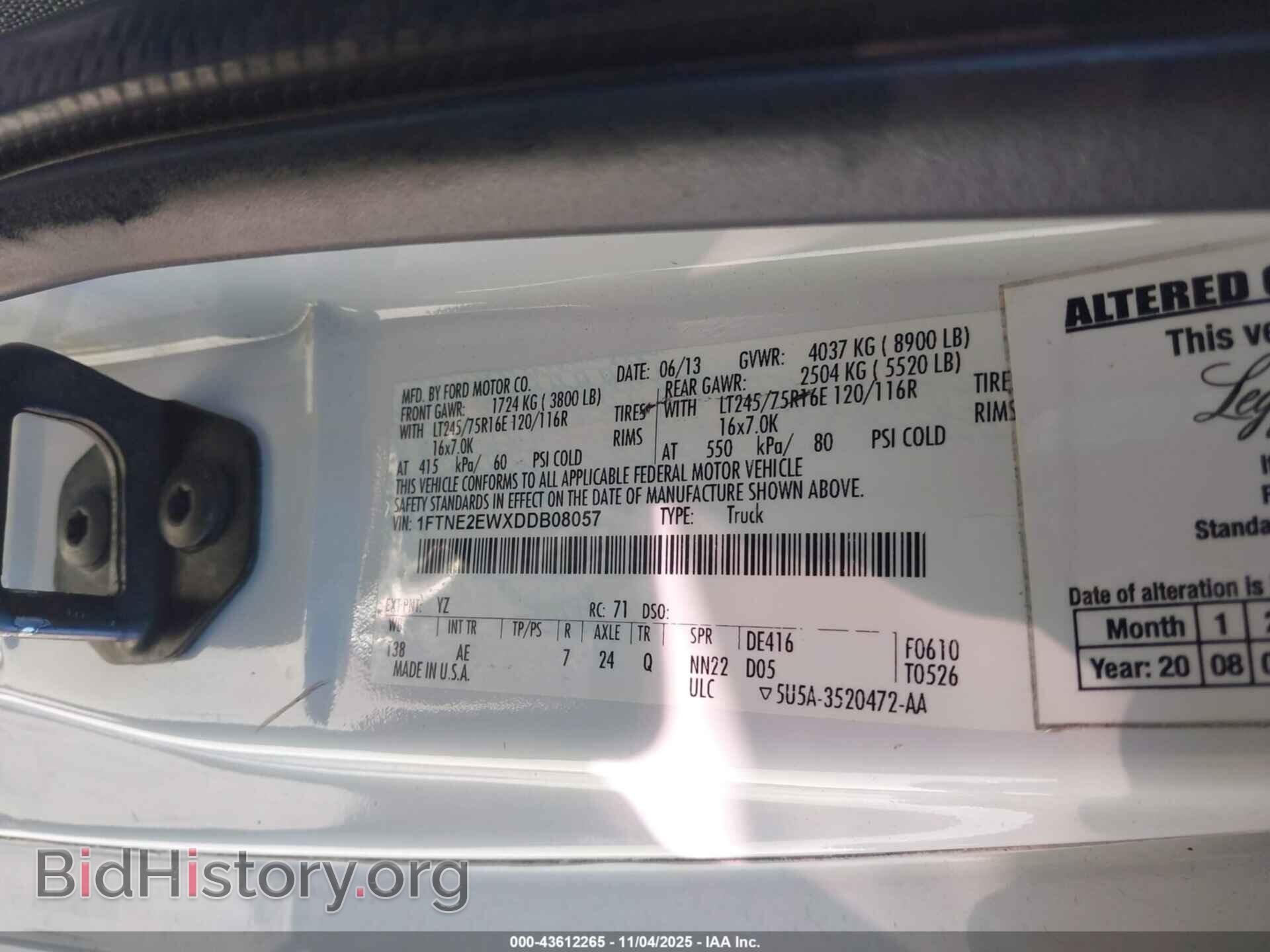2013 FORD E-250 - VIN: 1FTNE2EWXDDB08057 - Фото 9