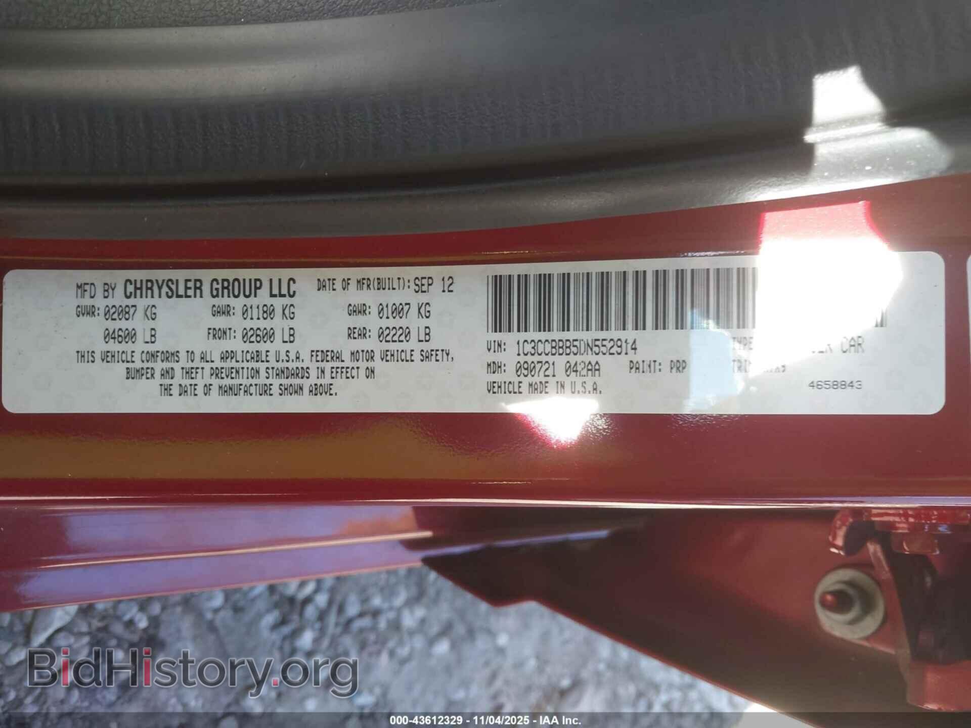 2013 CHRYSLER 200 - VIN: 1C3CCBBB5DN552914 - Фото 9
