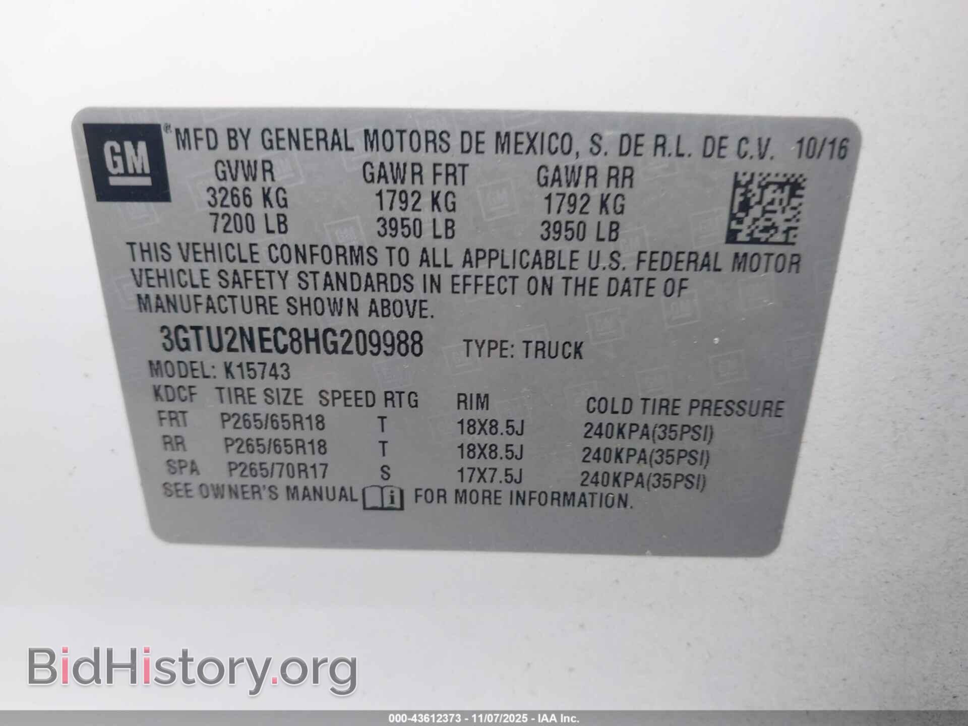 2017 GMC SIERRA 1500 - VIN: 3GTU2NEC8HG209988 - Фото 9