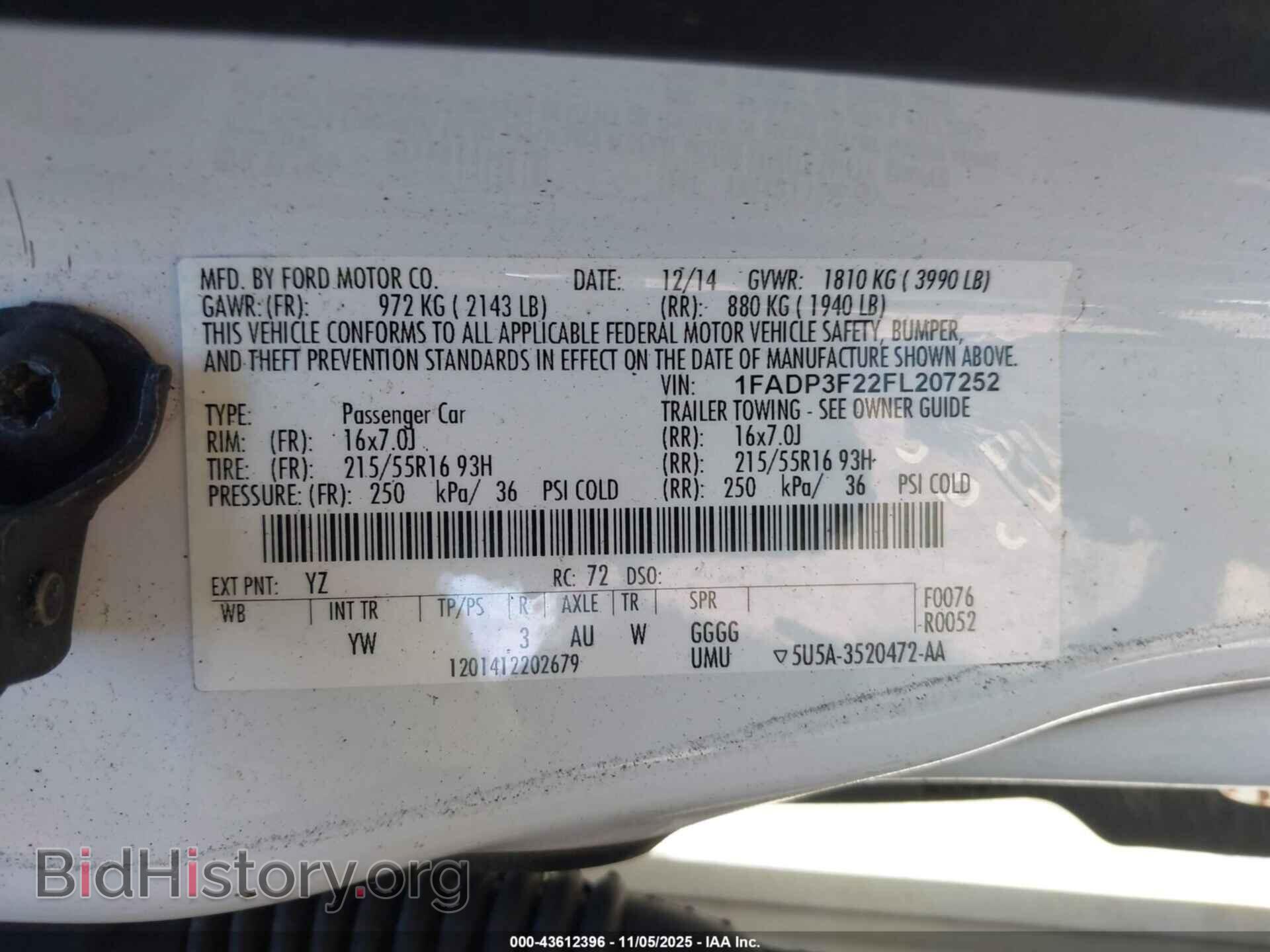 2015 FORD FOCUS - VIN: 1FADP3F22FL207252 - Фото 9