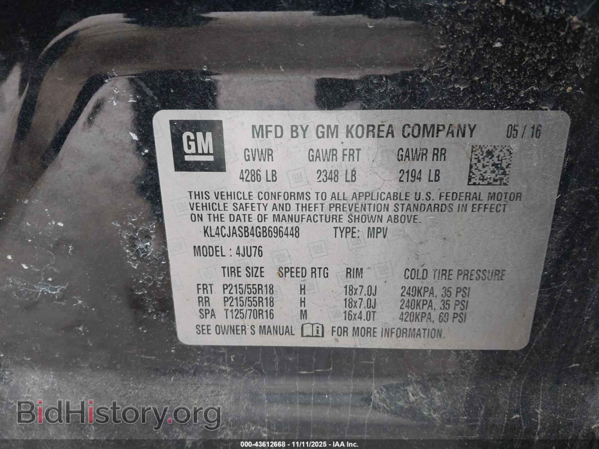2016 BUICK ENCORE - VIN: KL4CJASB4GB696448 - Фото 9