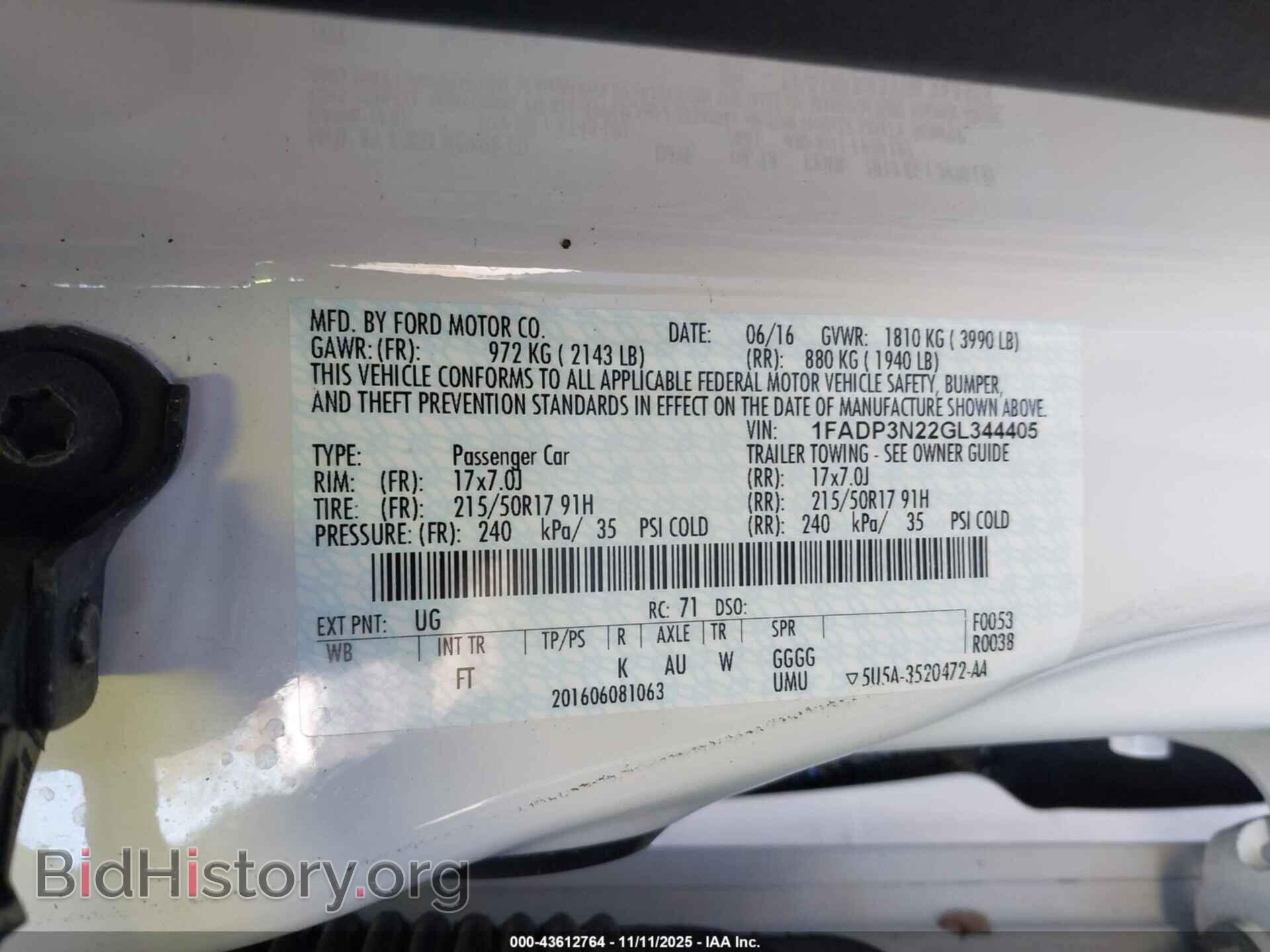 2016 FORD FOCUS - VIN: 1FADP3N22GL344405 - Фото 9