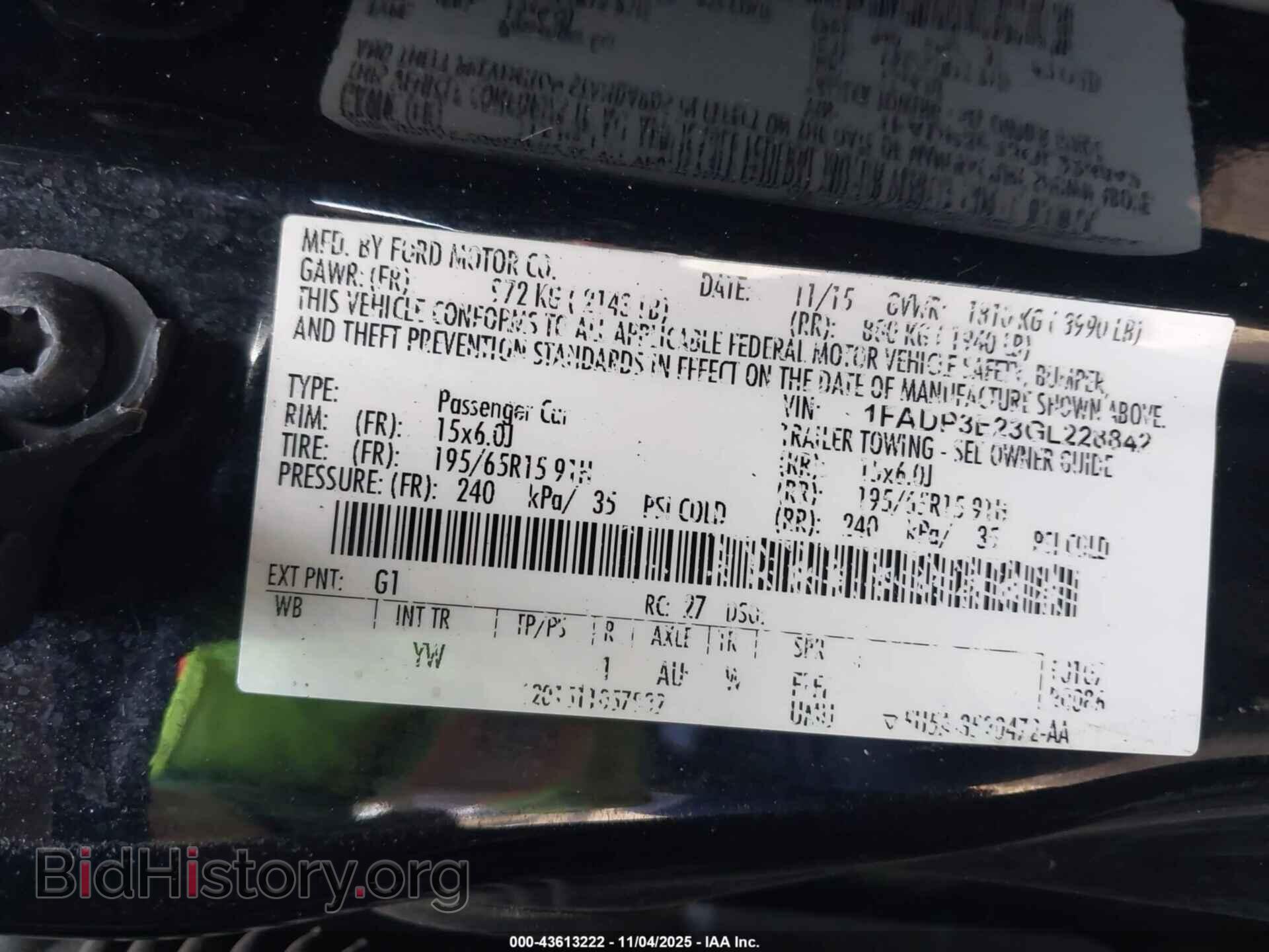 2016 FORD FOCUS - VIN: 1FADP3E23GL228842 - Фото 9