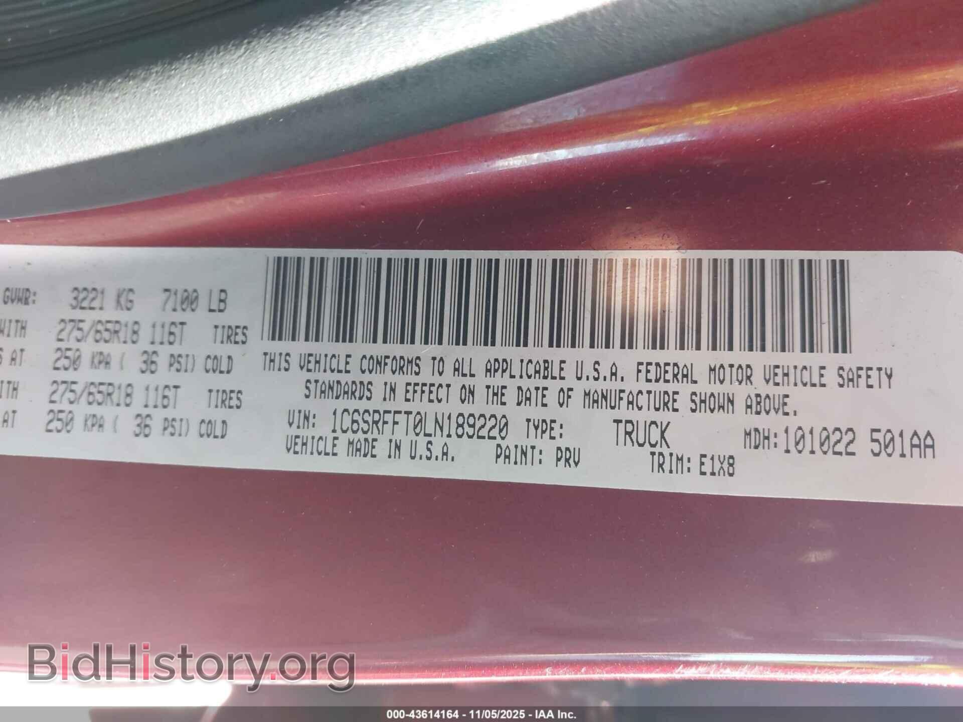 2020 RAM 1500 - VIN: 1C6SRFFT0LN189220 - Фото 9