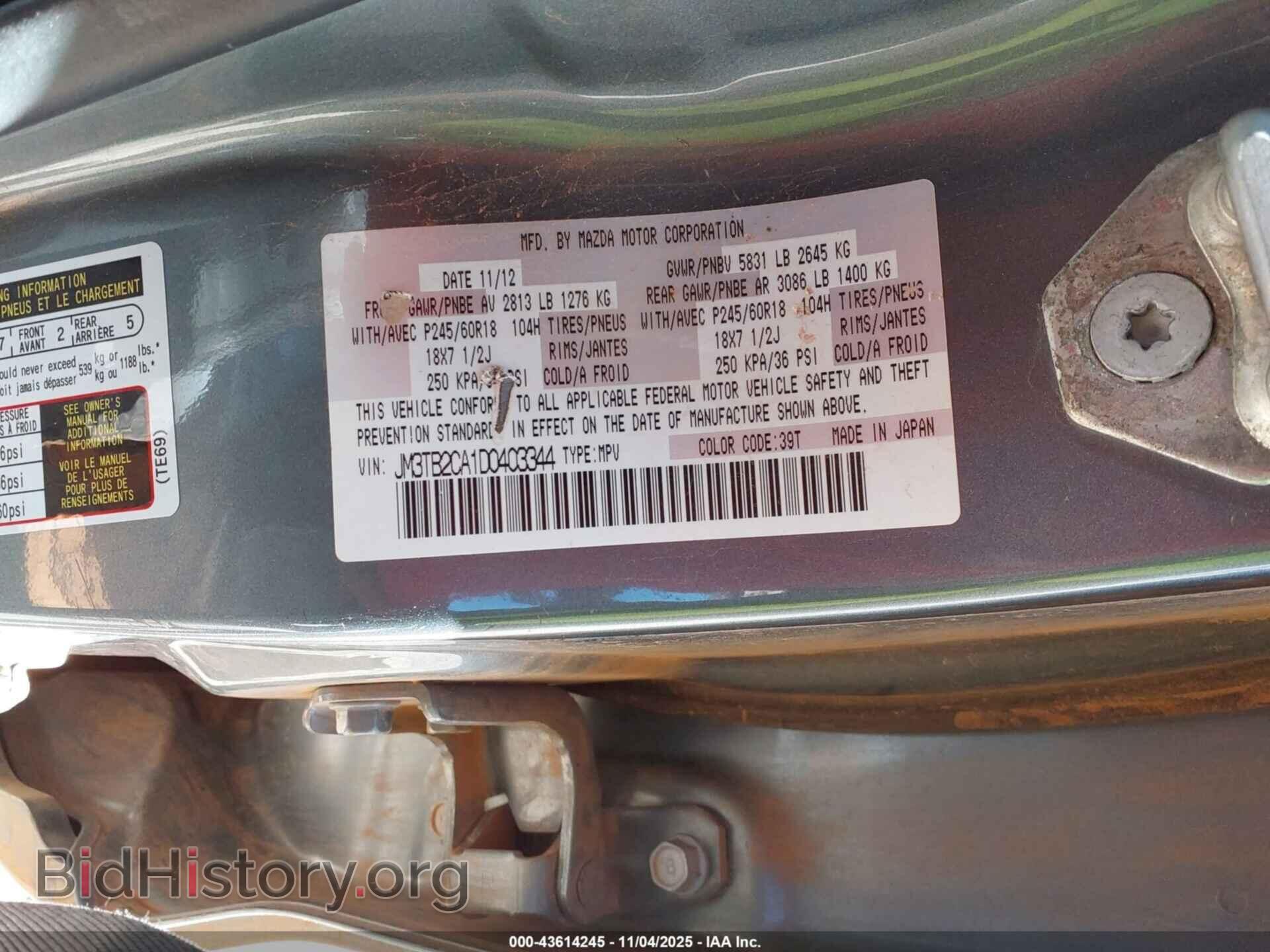 2013 MAZDA CX-9 - VIN: JM3TB2CA1D0403344 - Фото 9