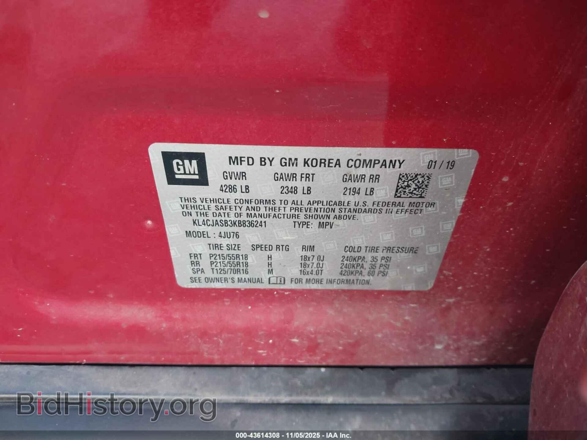 2019 BUICK ENCORE - VIN: KL4CJASB3KB836241 - Фото 9