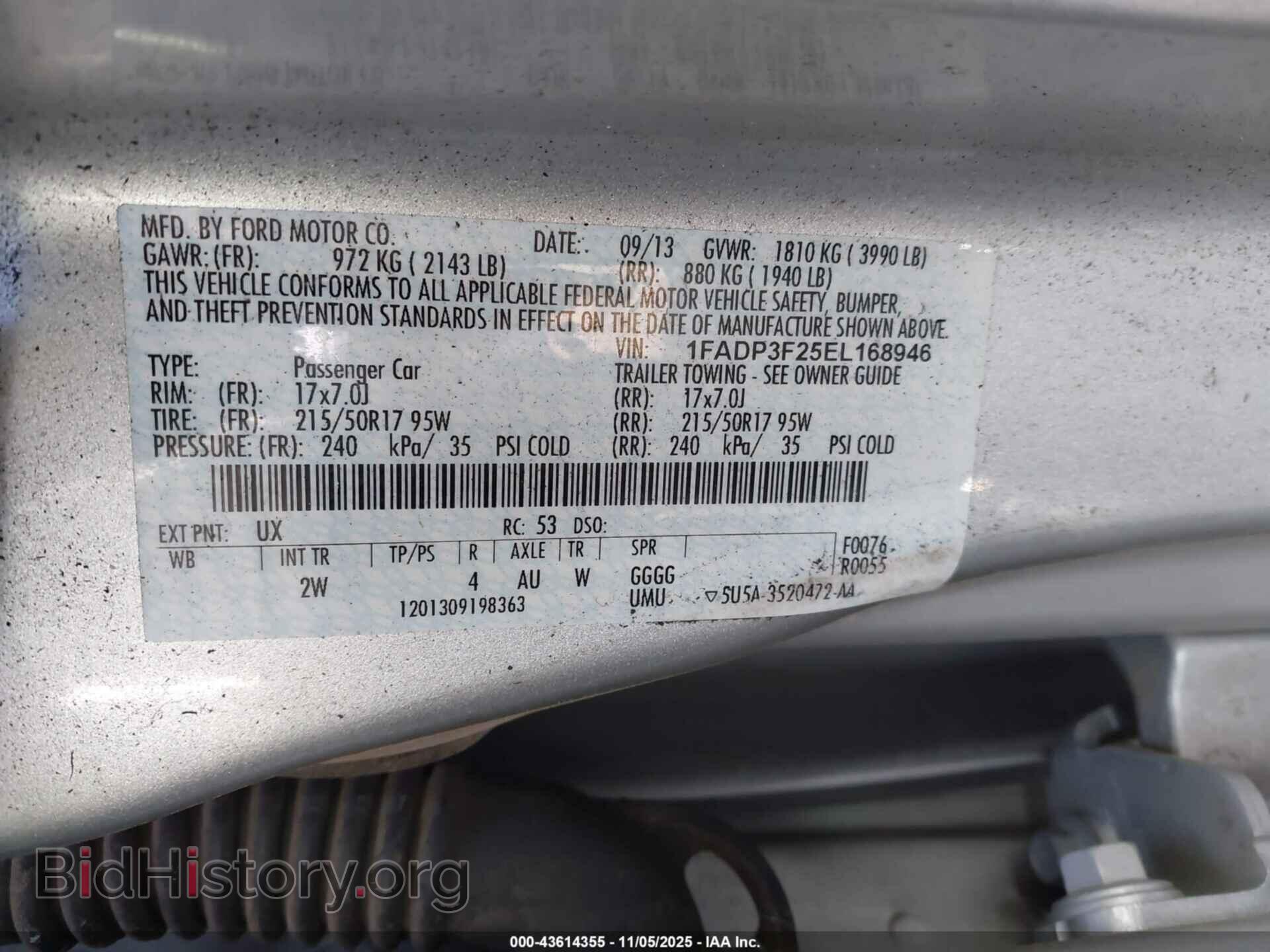 2014 FORD FOCUS - VIN: 1FADP3F25EL168946 - Photo 9