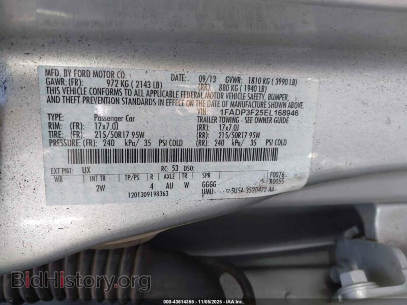 2014 Ford FOCUS (VIN 1FADP3F25EL168946) — photo 9 of 18