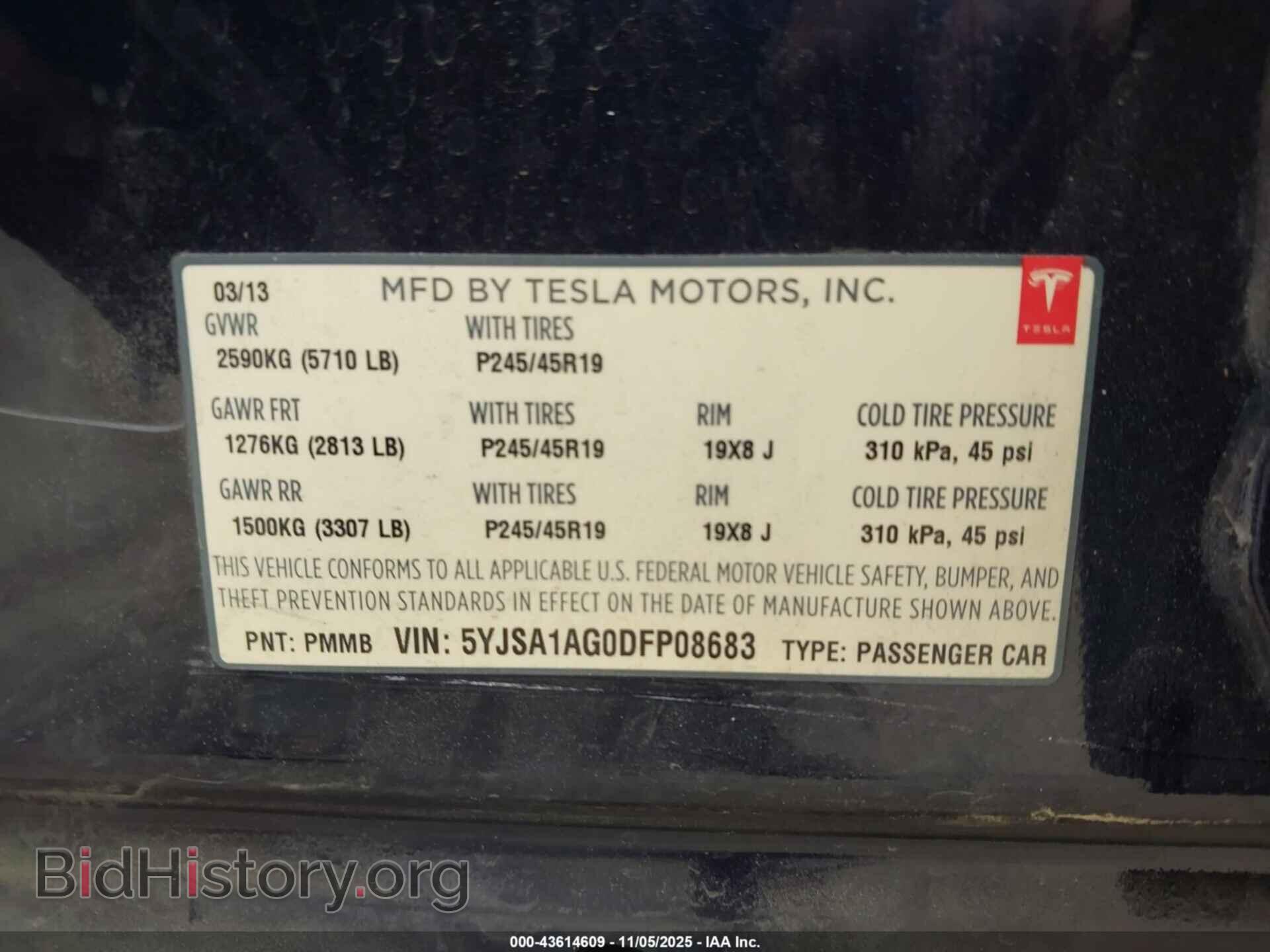 2013 TESLA MODEL S - VIN: 5YJSA1AG0DFP08683 - Photo 9