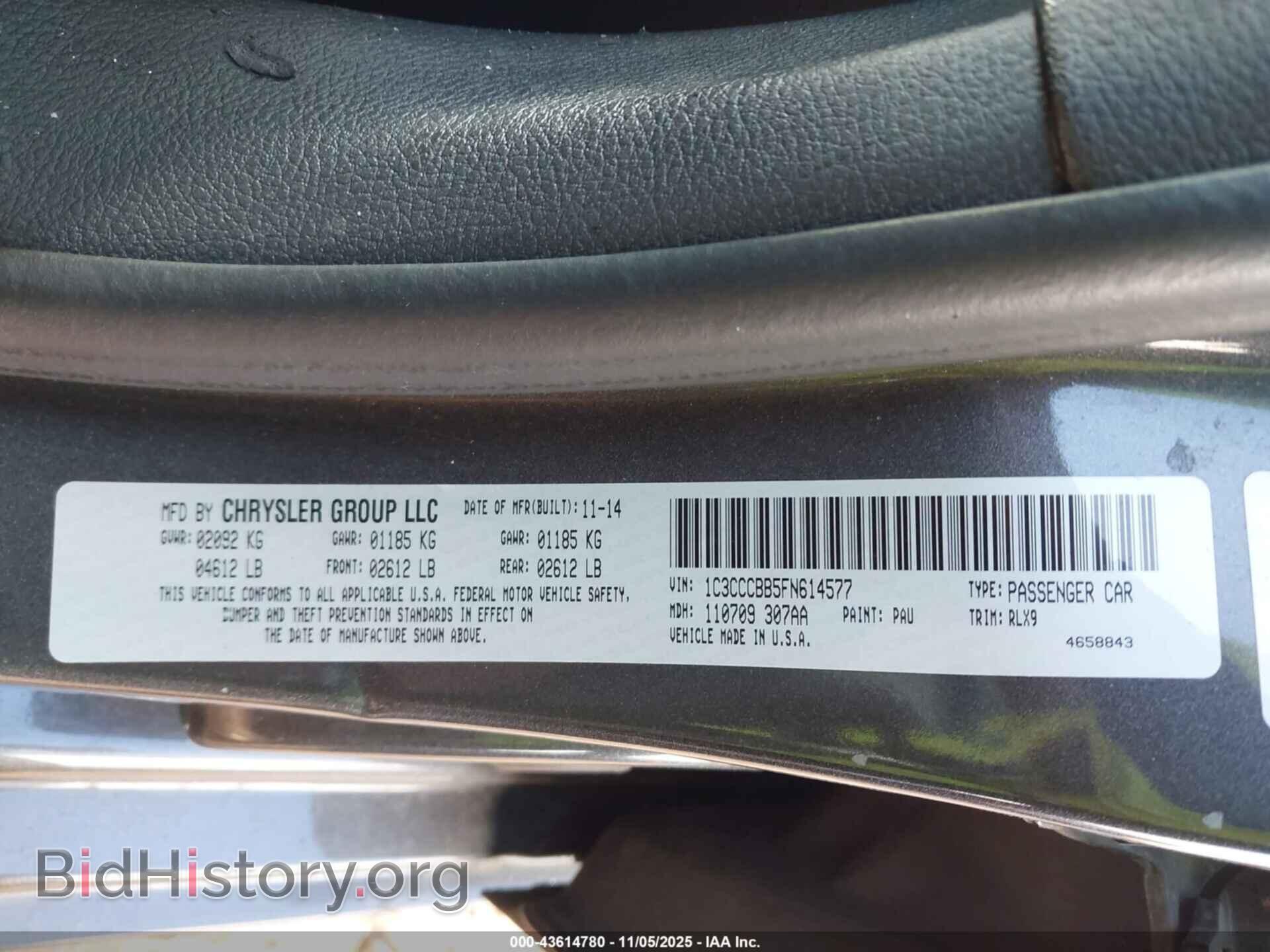 2015 CHRYSLER 200 - VIN: 1C3CCCBB5FN614577 - Фото 9