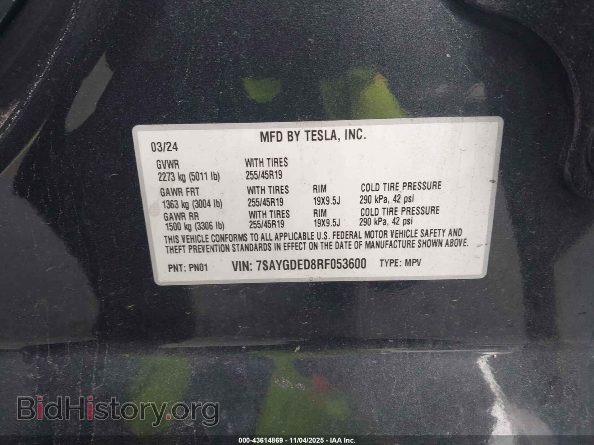 2024 TESLA MODEL Y - VIN: 7SAYGDED8RF053600 - Фото 9