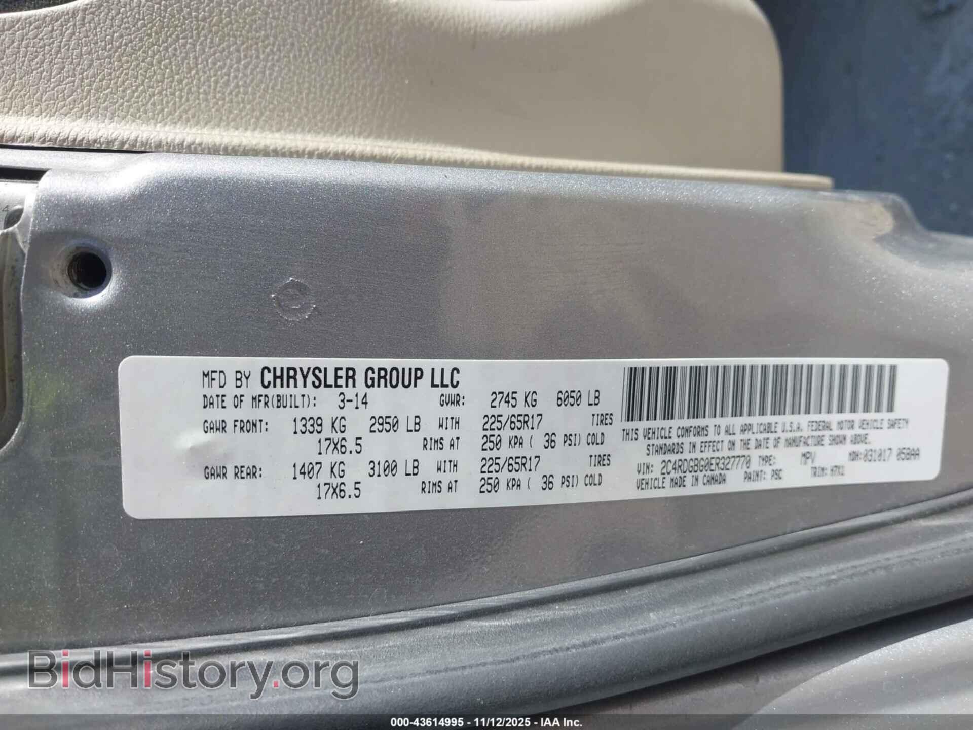 2014 DODGE GRAND CARAVAN - VIN: 2C4RDGBG0ER327770 - Фото 9
