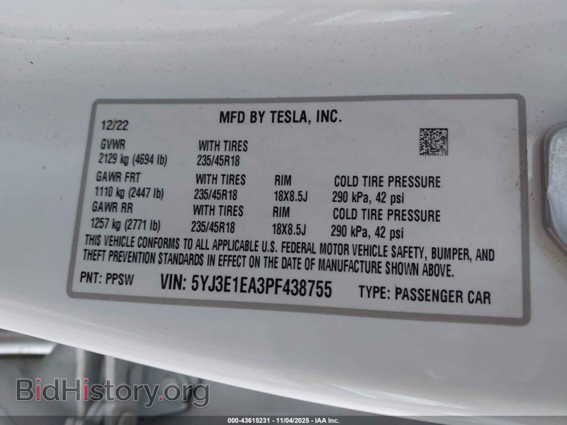 2023 TESLA MODEL 3 - VIN: 5YJ3E1EA3PF438755 - Photo 9