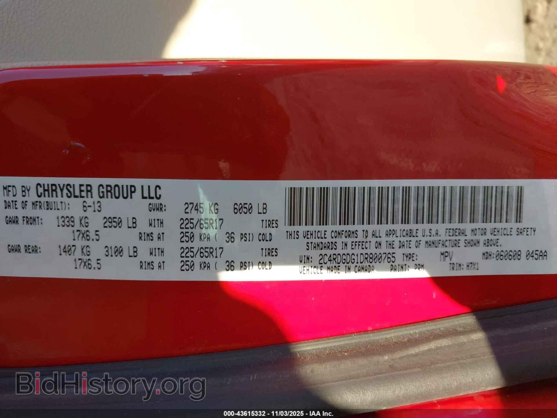 2013 DODGE CARAVAN - VIN: 2C4RDDGD1DR800765 - Фото 9