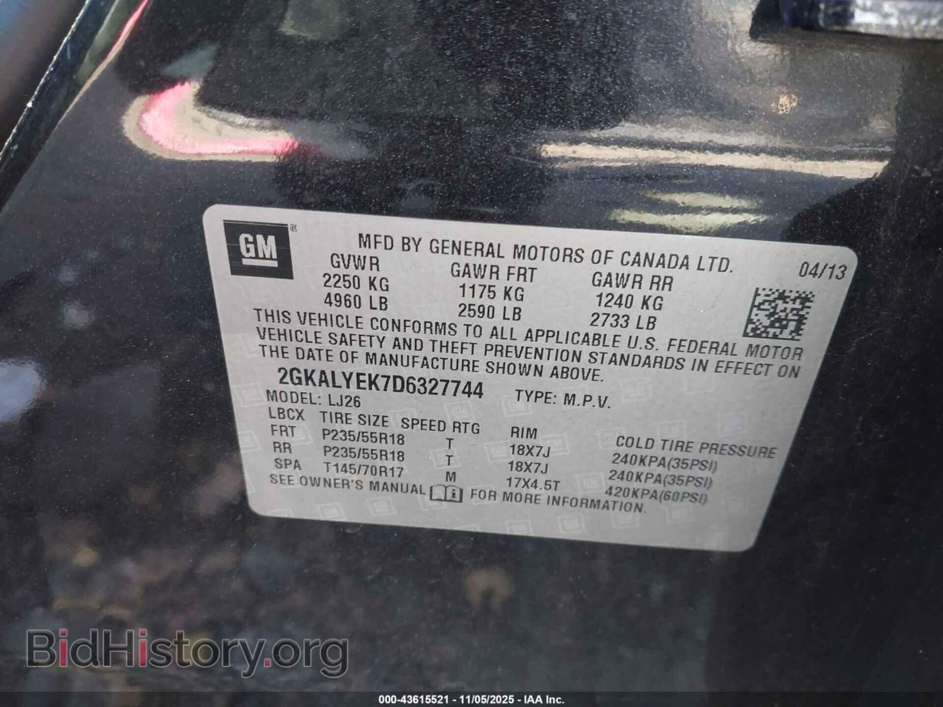 2013 GMC TERRAIN - VIN: 2GKALYEK7D6327744 - Фото 9