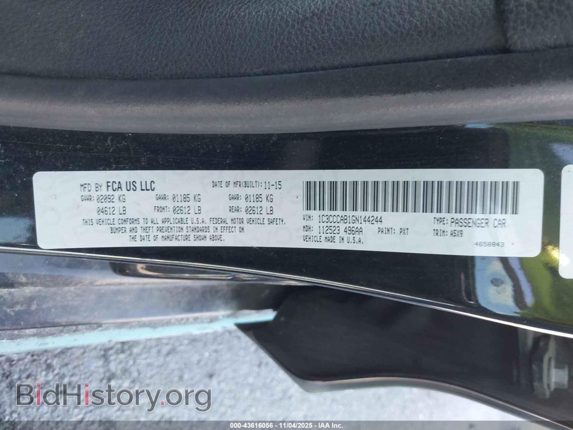 2016 CHRYSLER 200 - VIN: 1C3CCCAB1GN144244 - Фото 9