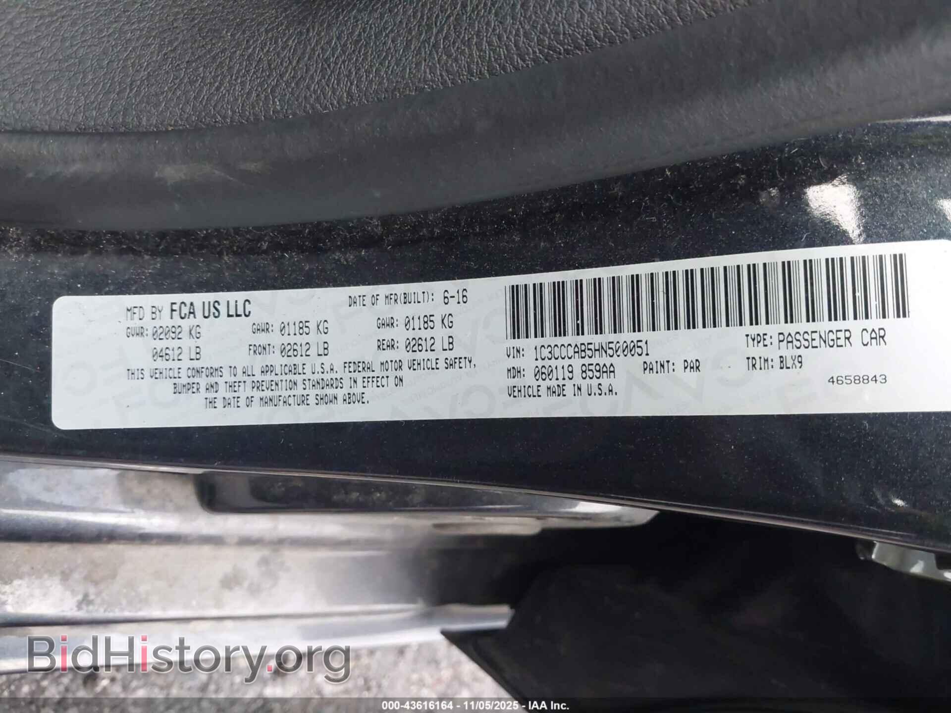 2017 CHRYSLER 200 - VIN: 1C3CCCAB5HN500051 - Фото 9