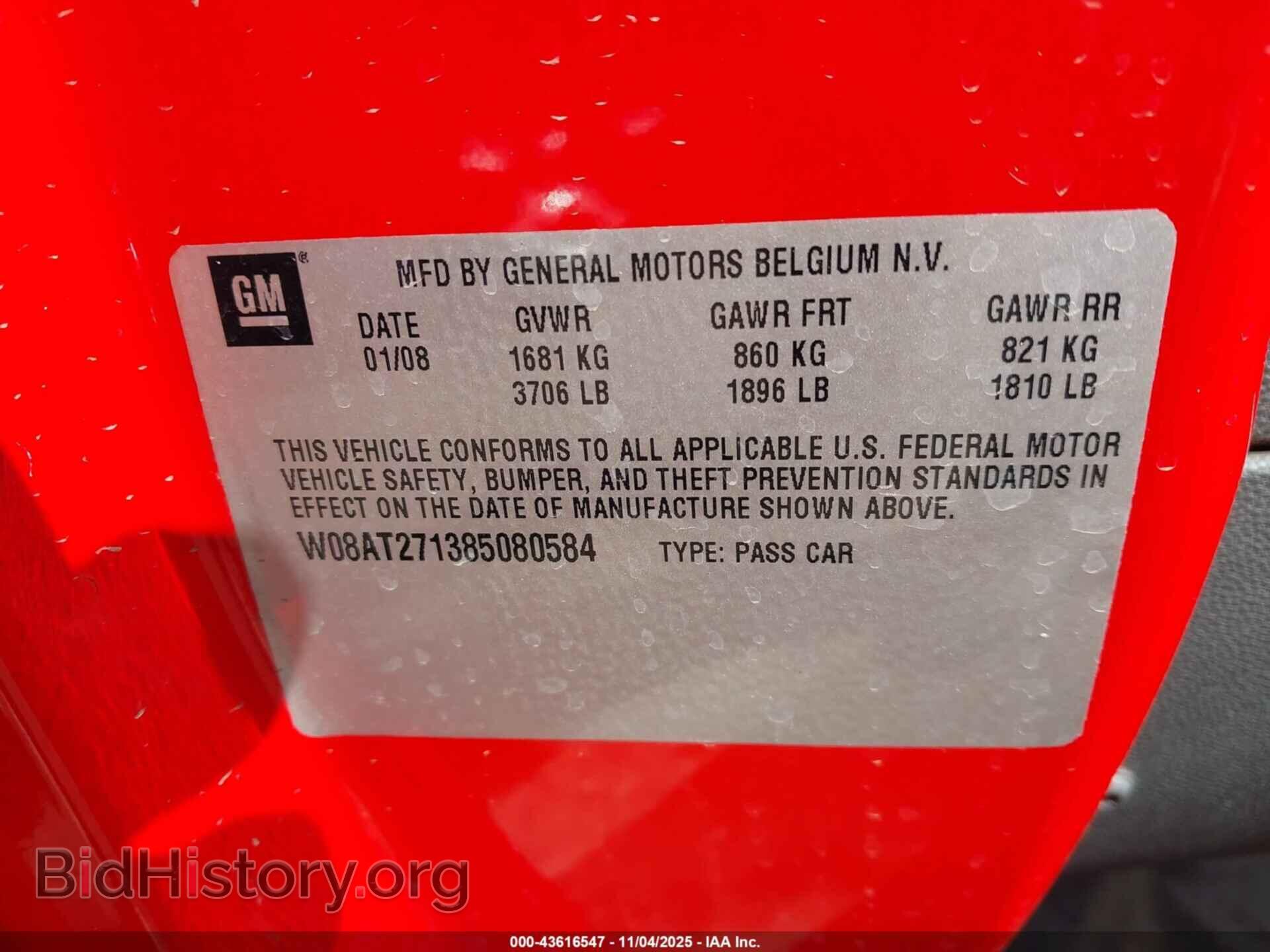 2008 SATURN ASTRA - VIN: W08AT271385080584 - Фото 9