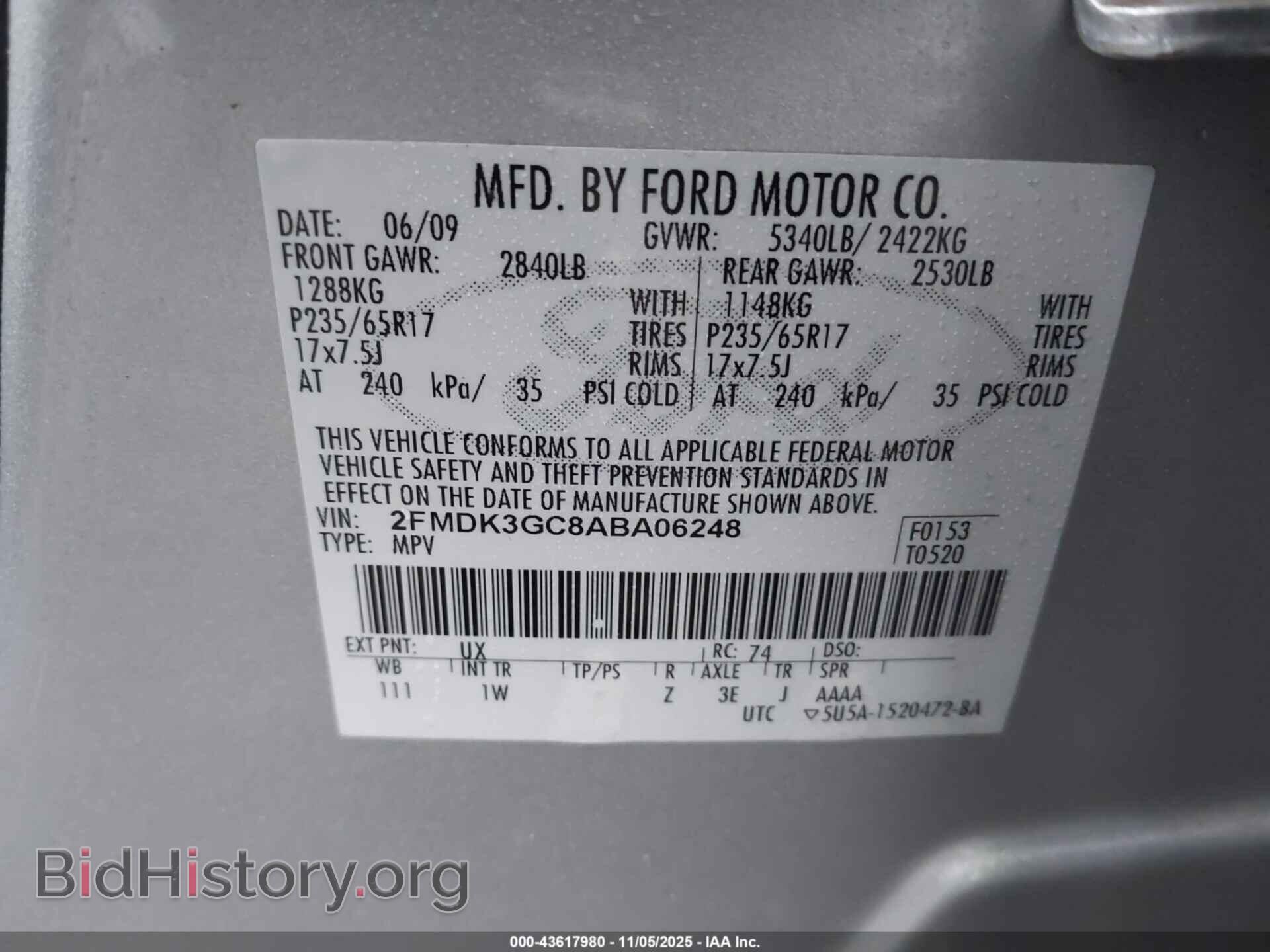 2010 FORD EDGE - VIN: 2FMDK3GC8ABA06248 - Photo 9