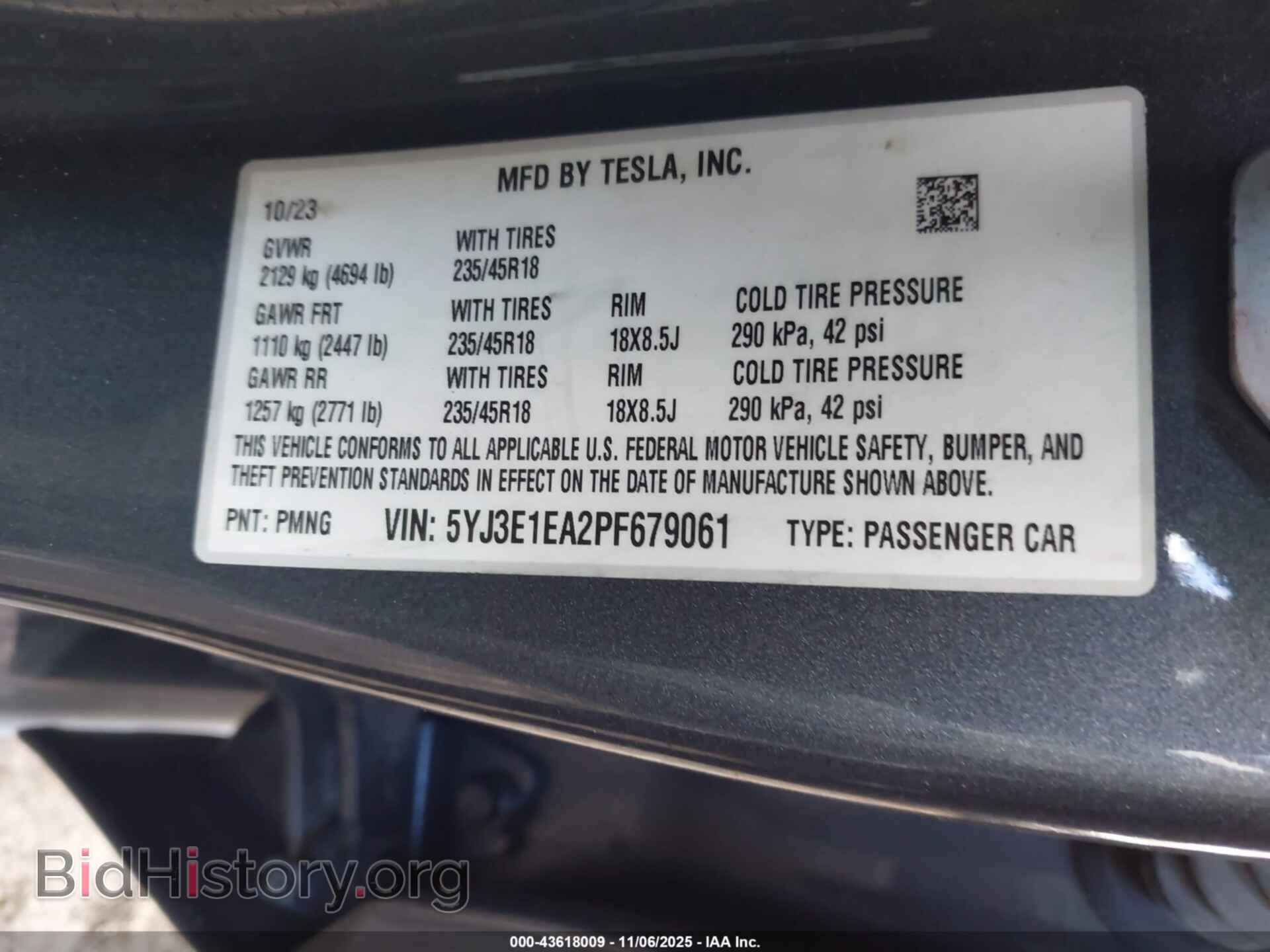 2023 TESLA MODEL 3 - VIN: 5YJ3E1EA2PF679061 - Photo 9