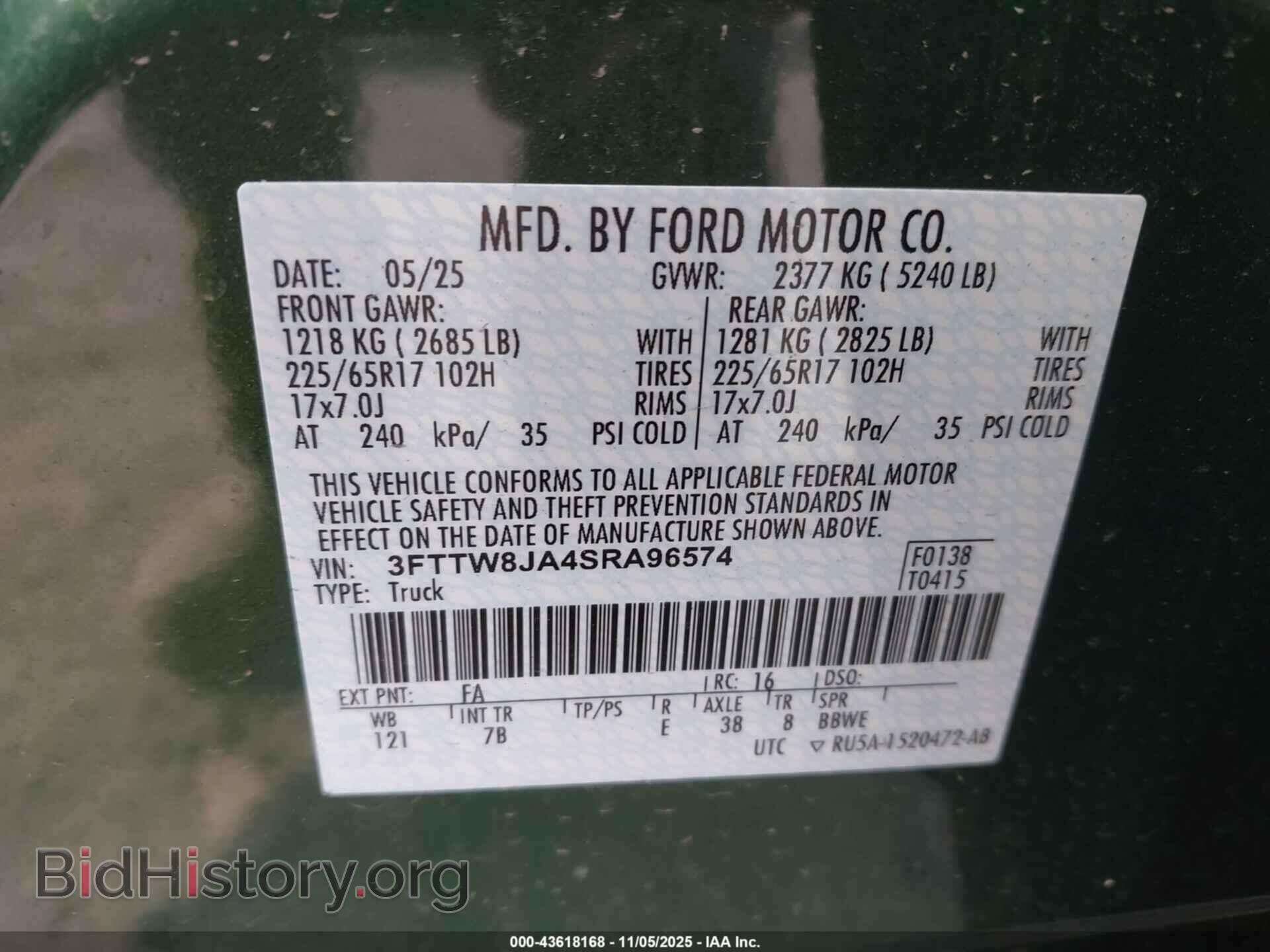 2025 FORD MAVERICK - VIN: 3FTTW8JA4SRA96574 - Фото 9