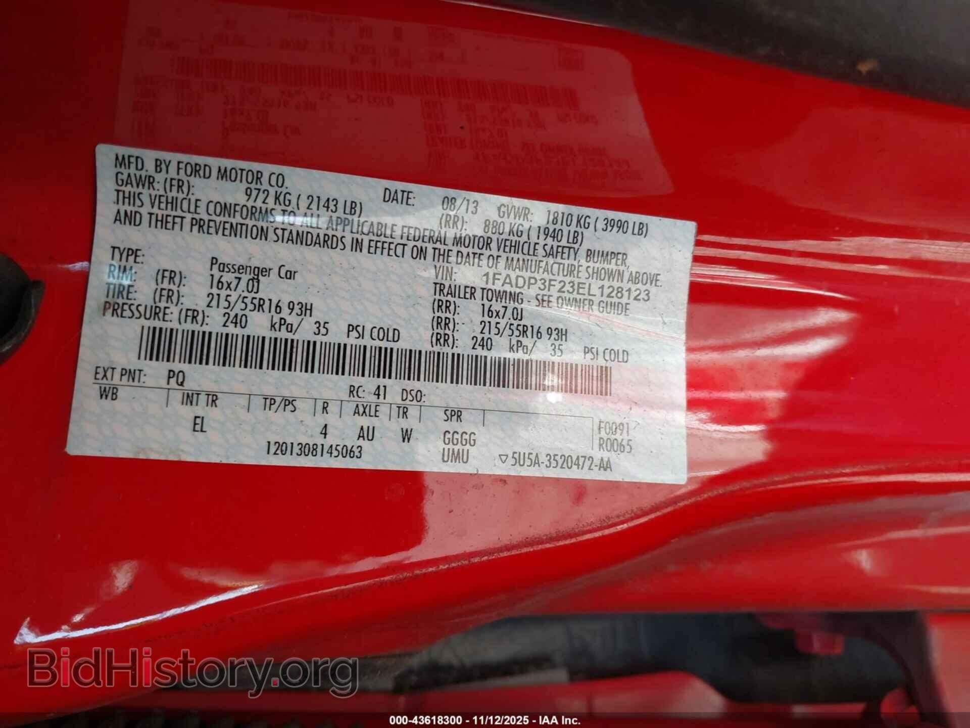2014 FORD FOCUS - VIN: 1FADP3F23EL128123 - Фото 9