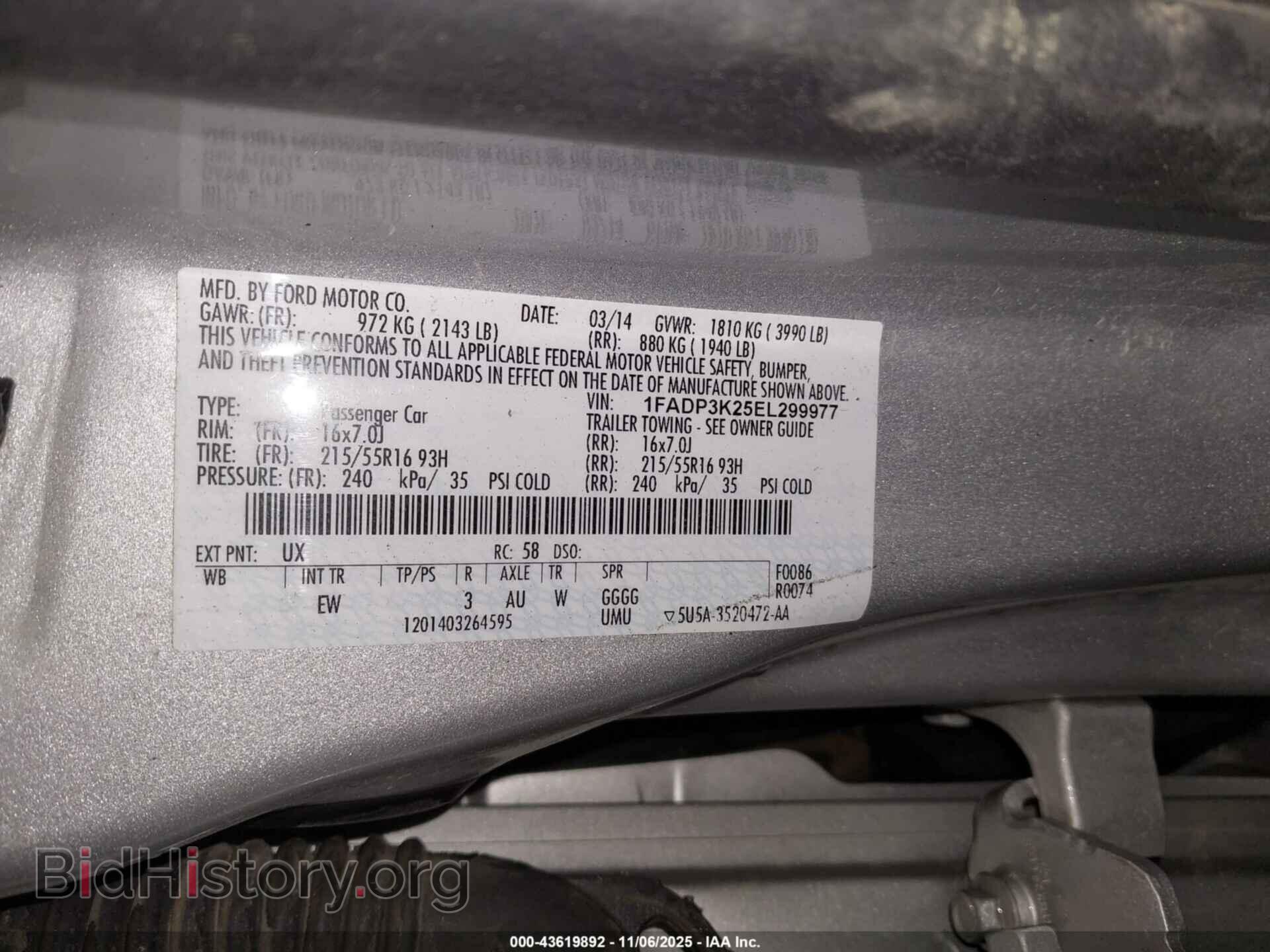 2014 FORD FOCUS - VIN: 1FADP3K25EL299977 - Photo 9