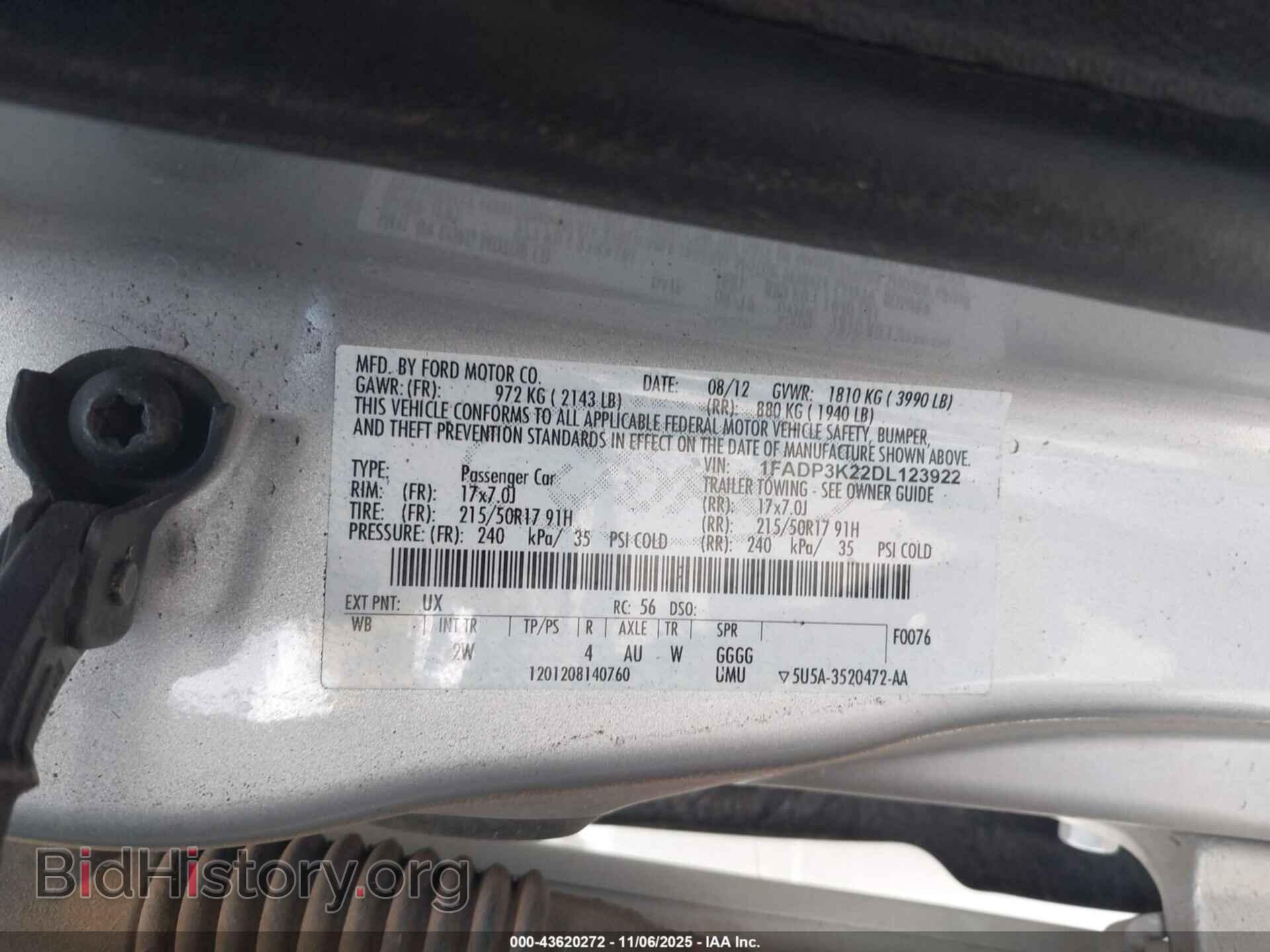 2013 FORD FOCUS - VIN: 1FADP3K22DL123922 - Фото 9