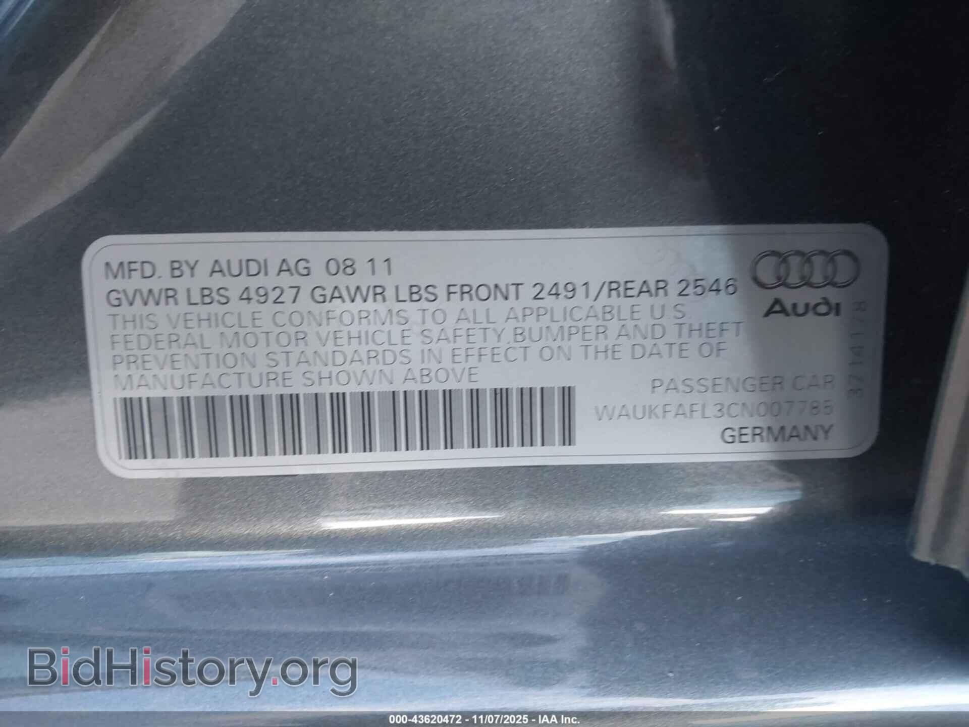 2012 AUDI A4 - VIN: WAUKFAFL3CN007785 - Photo 9
