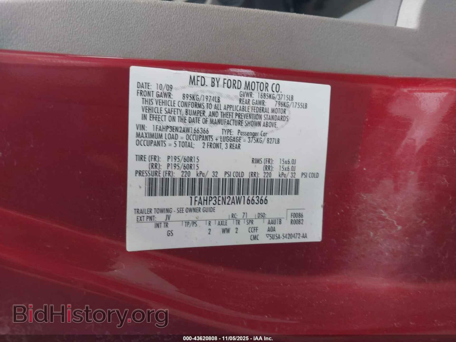 2010 FORD FOCUS - VIN: 1FAHP3EN2AW166366 - Фото 9