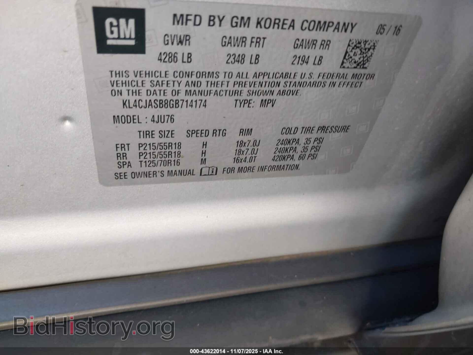 2016 BUICK ENCORE - VIN: KL4CJASB8GB714174 - Photo 9