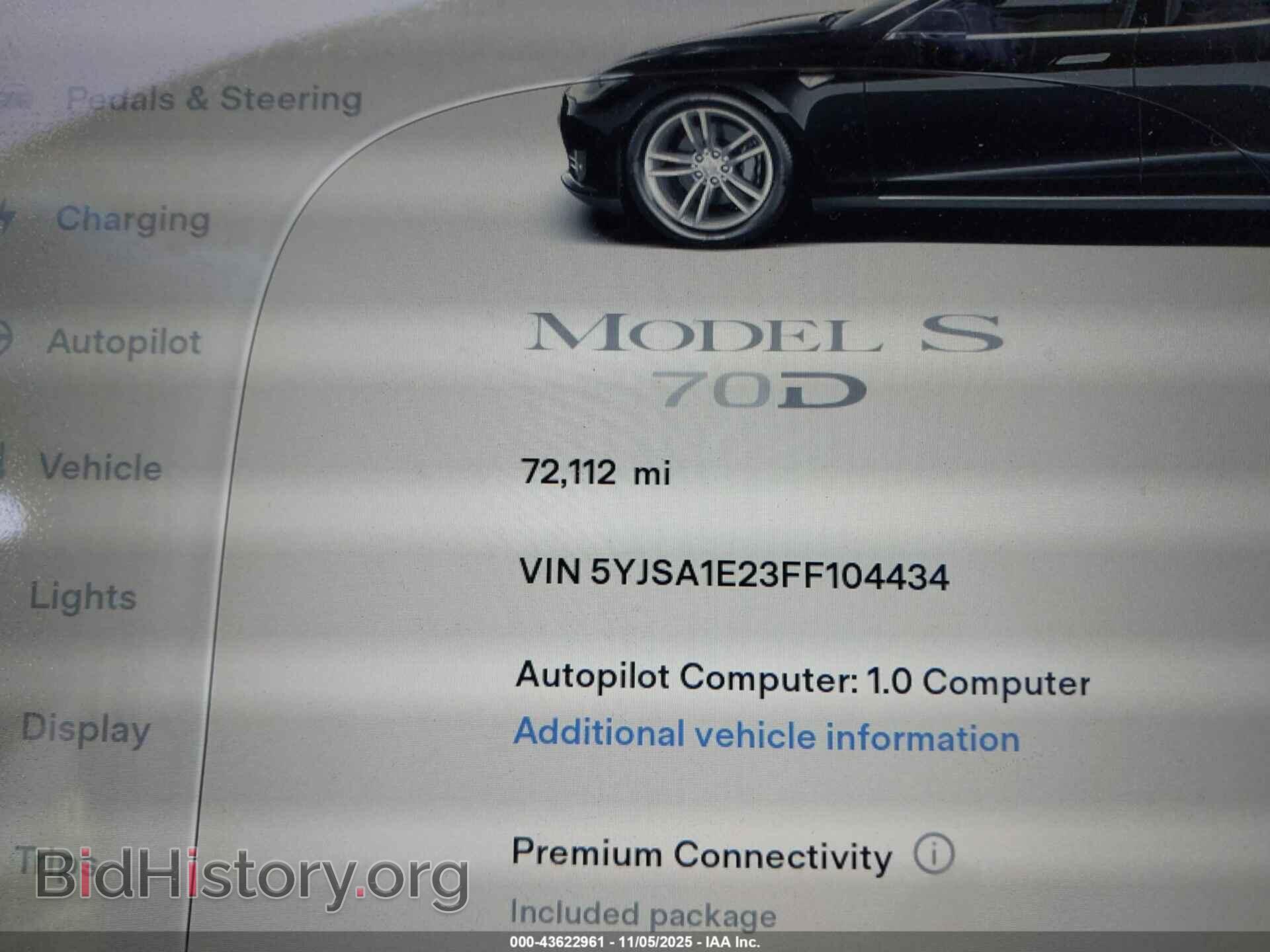 2015 TESLA MODEL S - VIN: 5YJSA1E23FF104434 - Photo 15