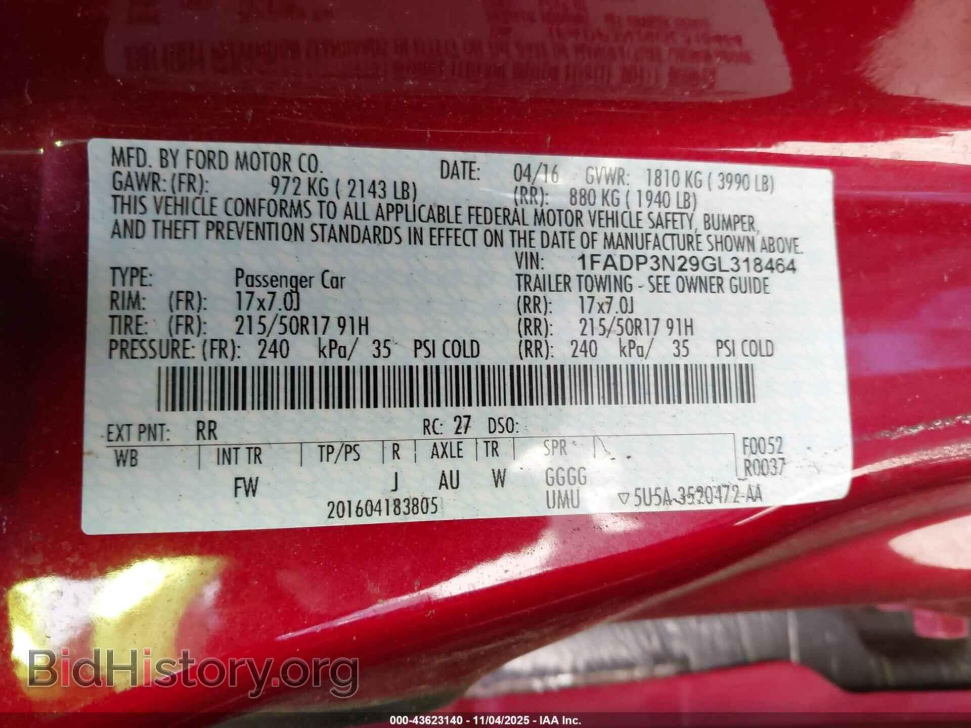 2016 FORD FOCUS - VIN: 1FADP3N29GL318464 - Фото 9