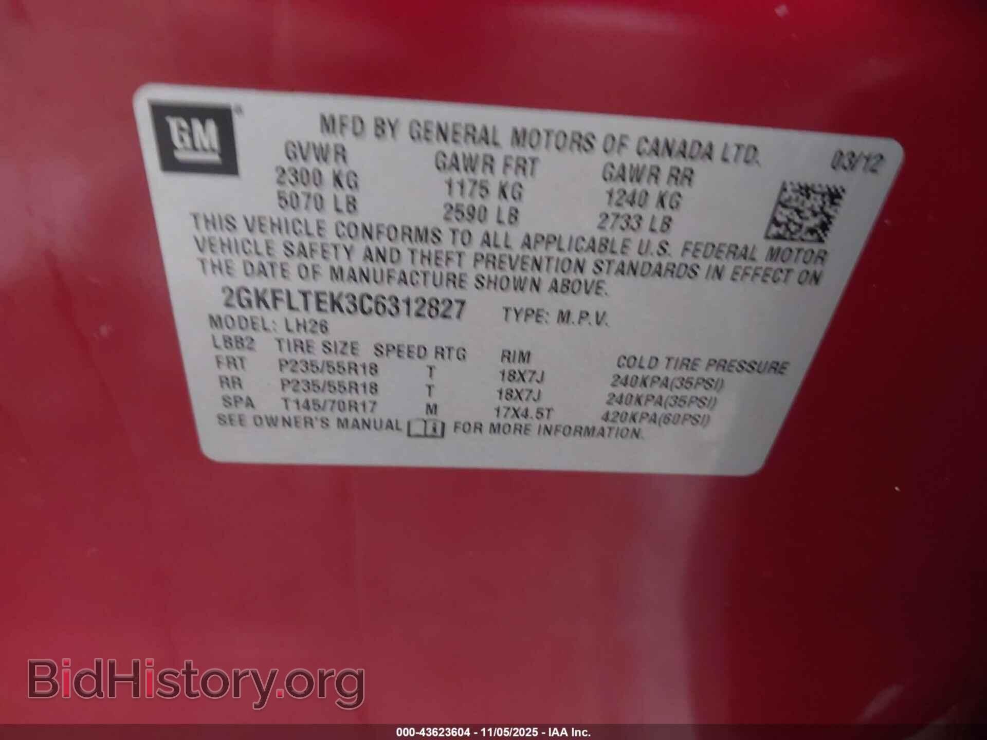 2012 GMC TERRAIN - VIN: 2GKFLTEK3C6312827 - Photo 9