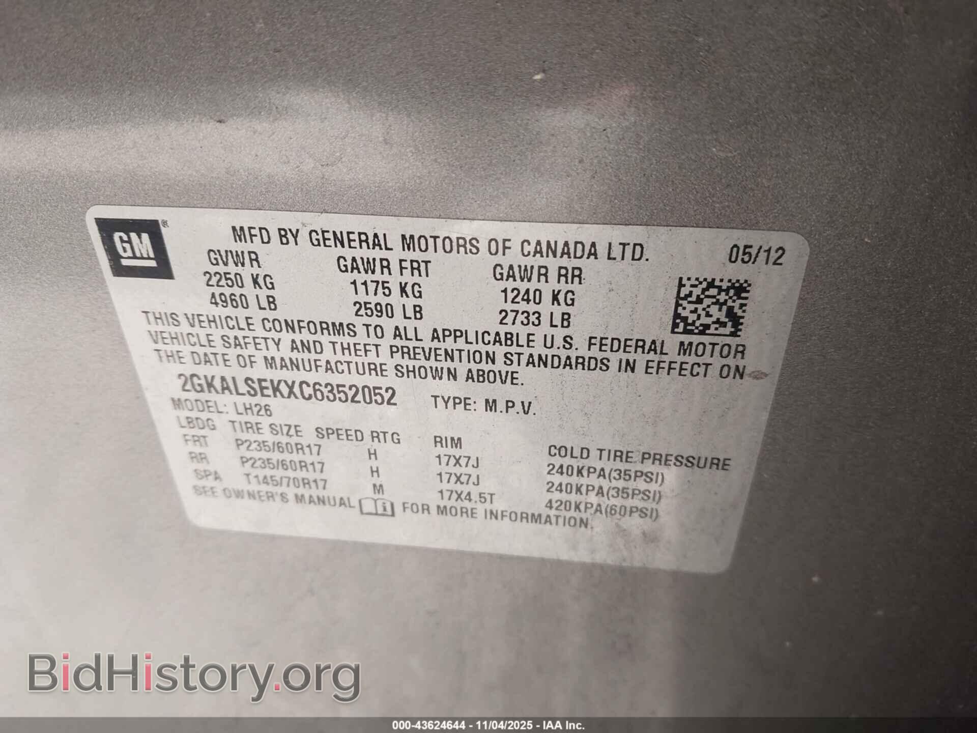 2012 GMC TERRAIN - VIN: 2GKALSEKXC6352052 - Фото 9