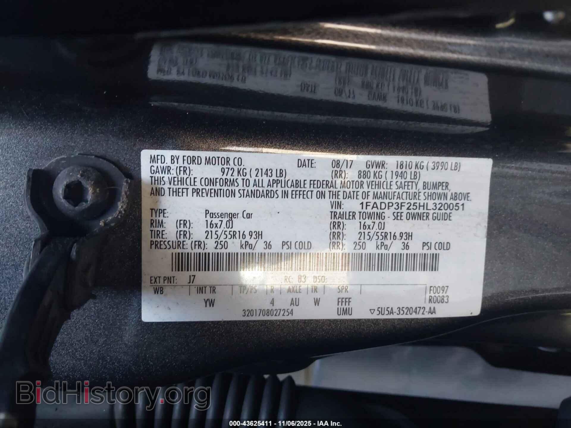 2017 FORD FOCUS - VIN: 1FADP3F25HL320051 - Фото 9