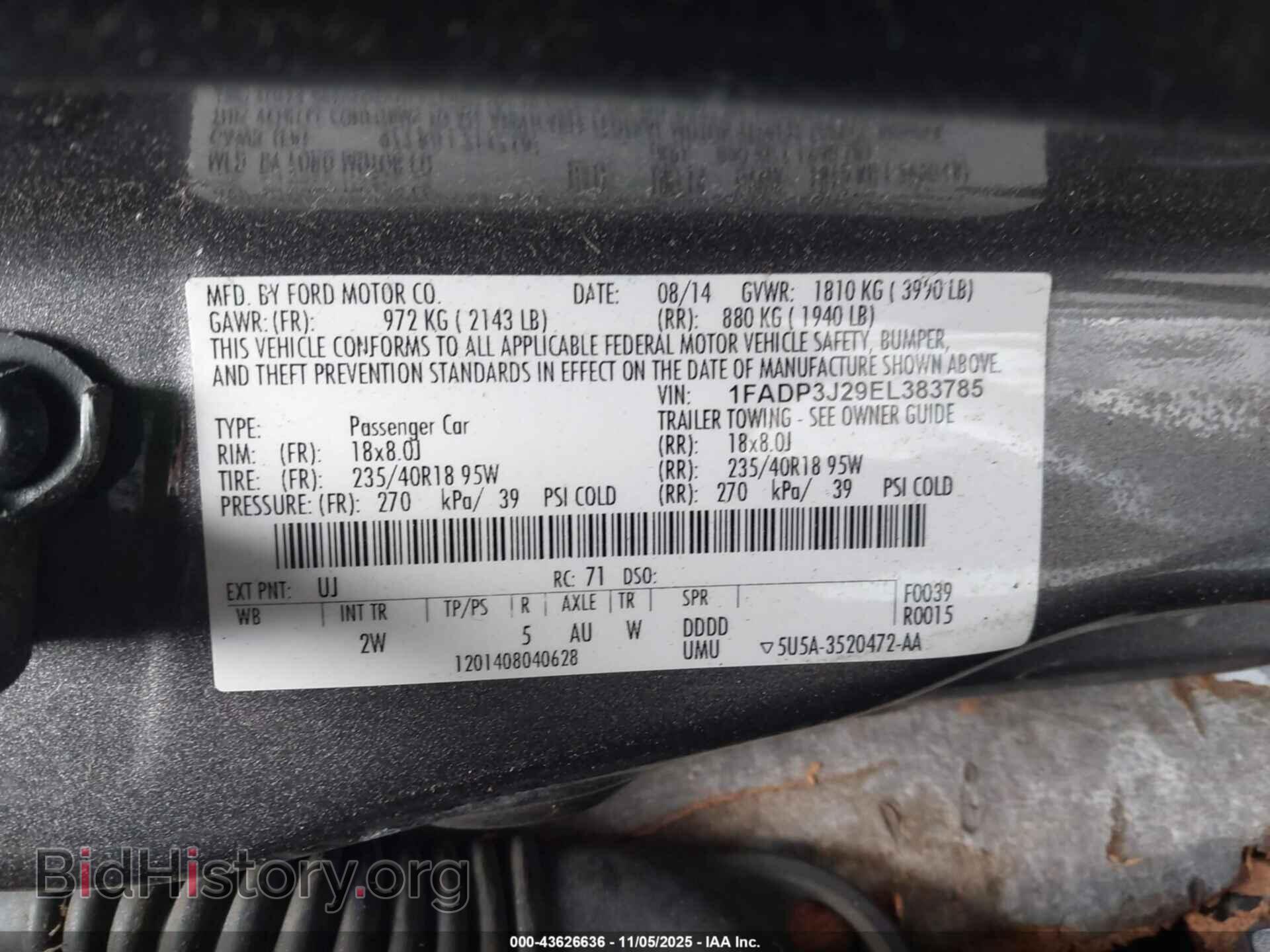 2014 FORD FOCUS - VIN: 1FADP3J29EL383785 - Фото 9