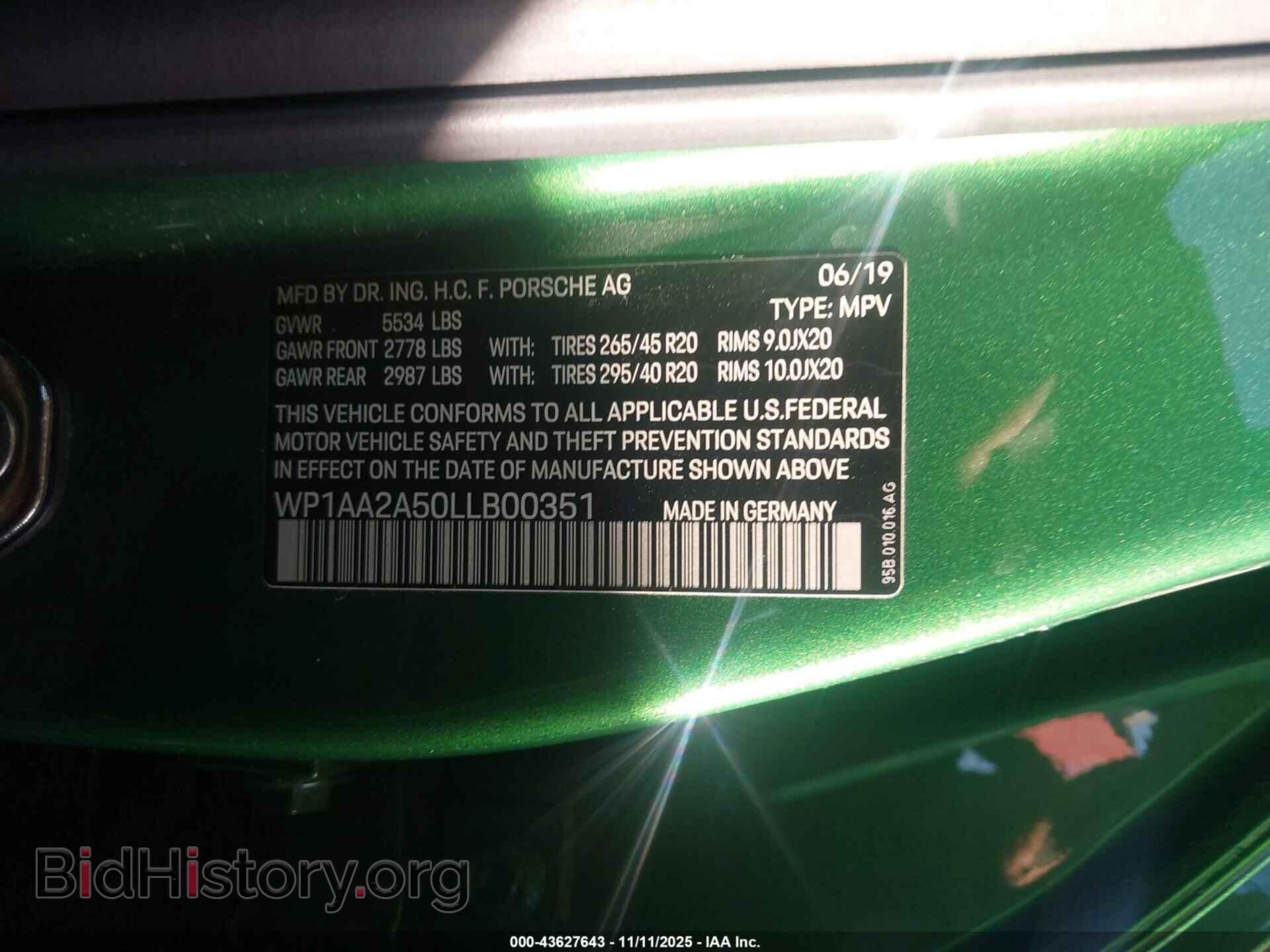 2020 PORSCHE MACAN - VIN: WP1AA2A50LLB00351 - Фото 9
