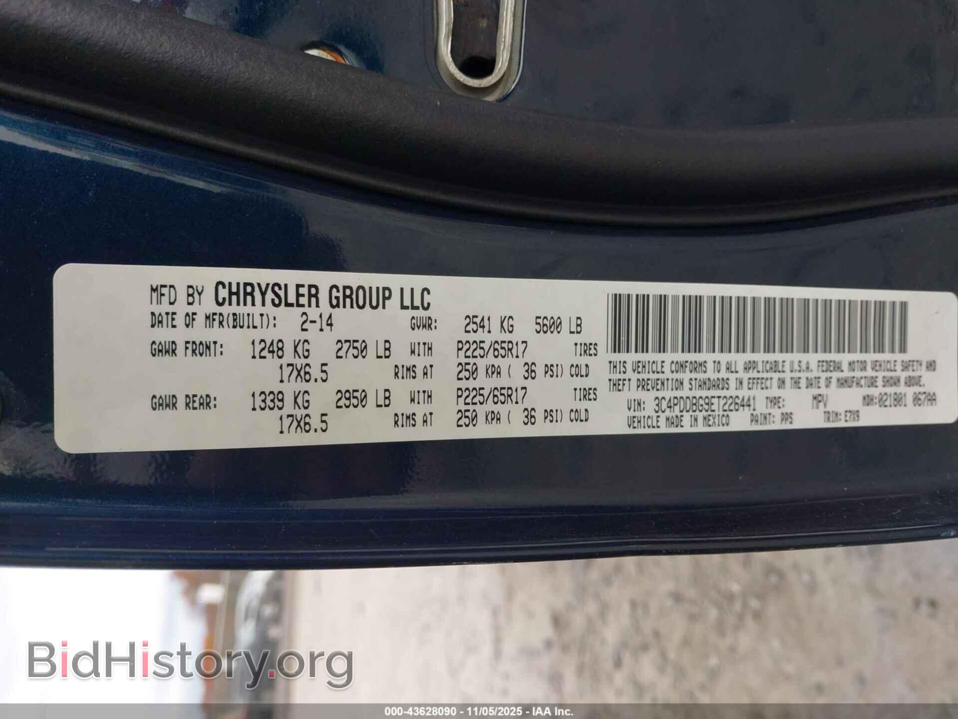 2014 DODGE JOURNEY - VIN: 3C4PDDBG9ET226441 - Фото 9