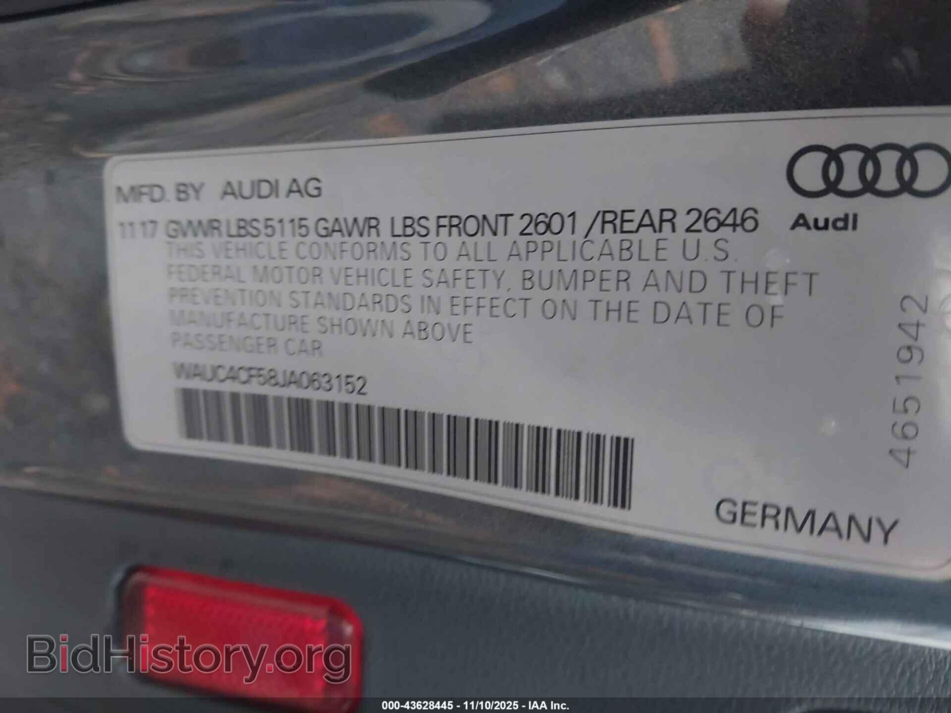 2018 AUDI S5 - VIN: WAUC4CF58JA063152 - Фото 9
